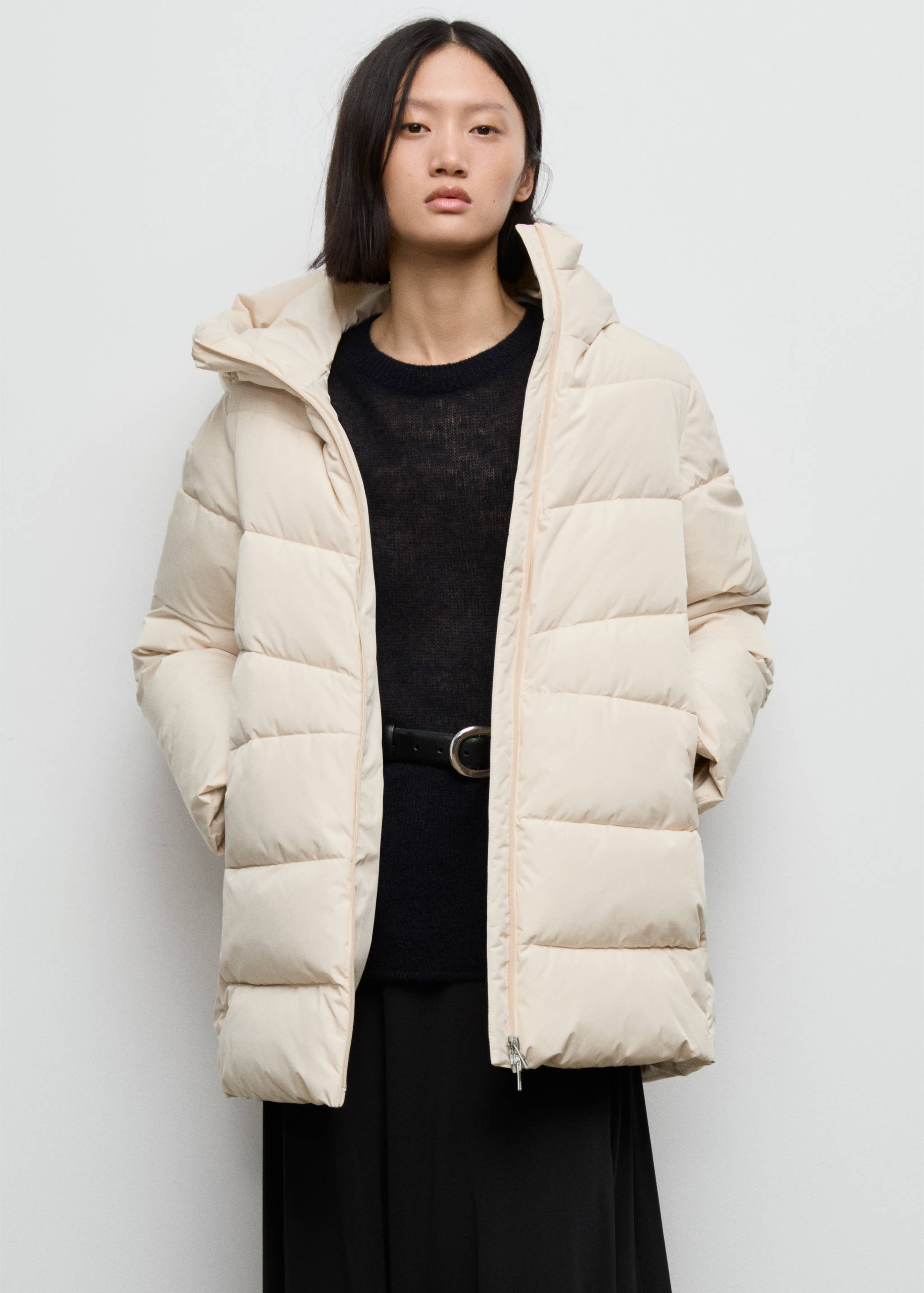Hood puffer coat - Medium plane