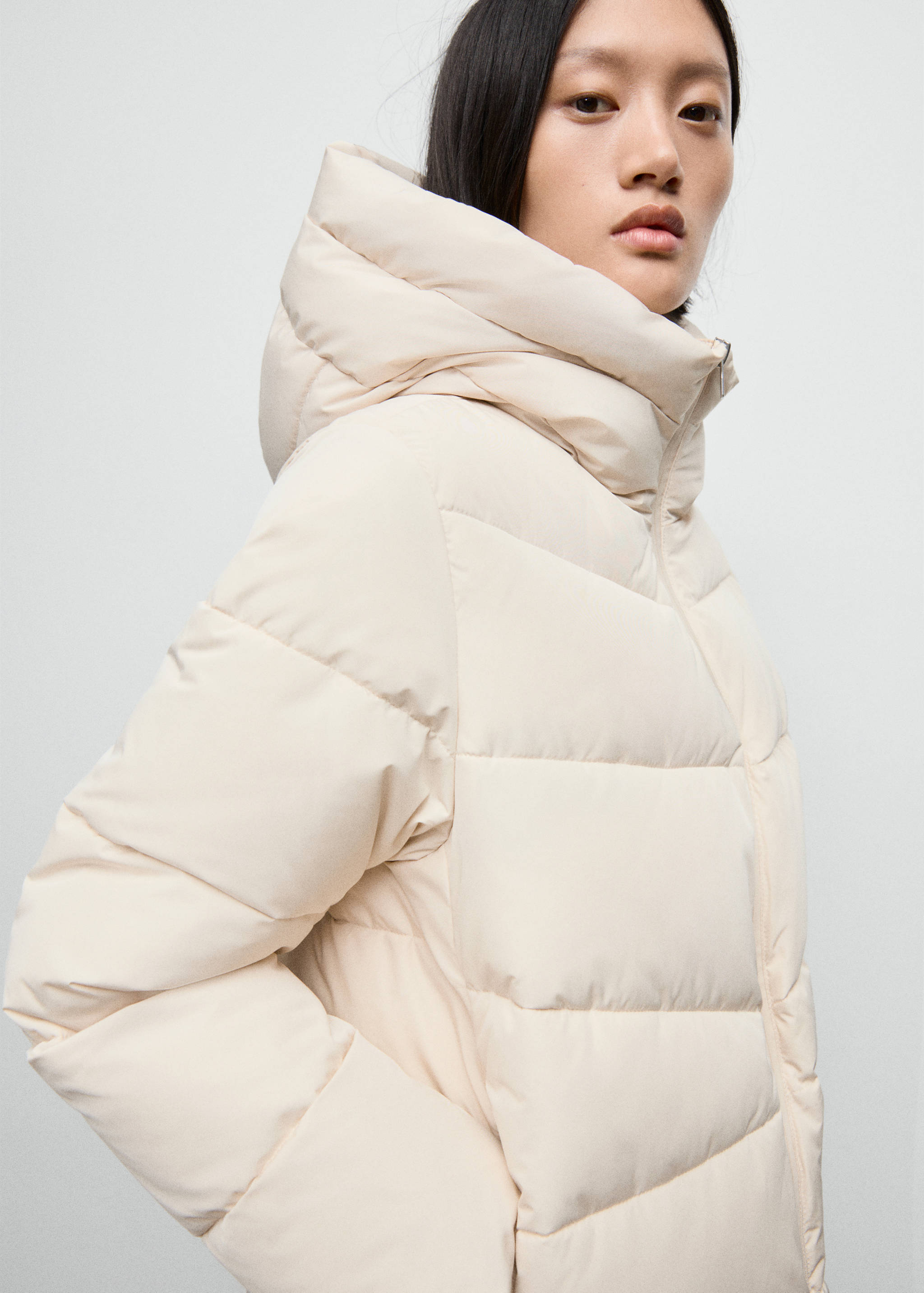 Hood puffer coat - Details of the article 1