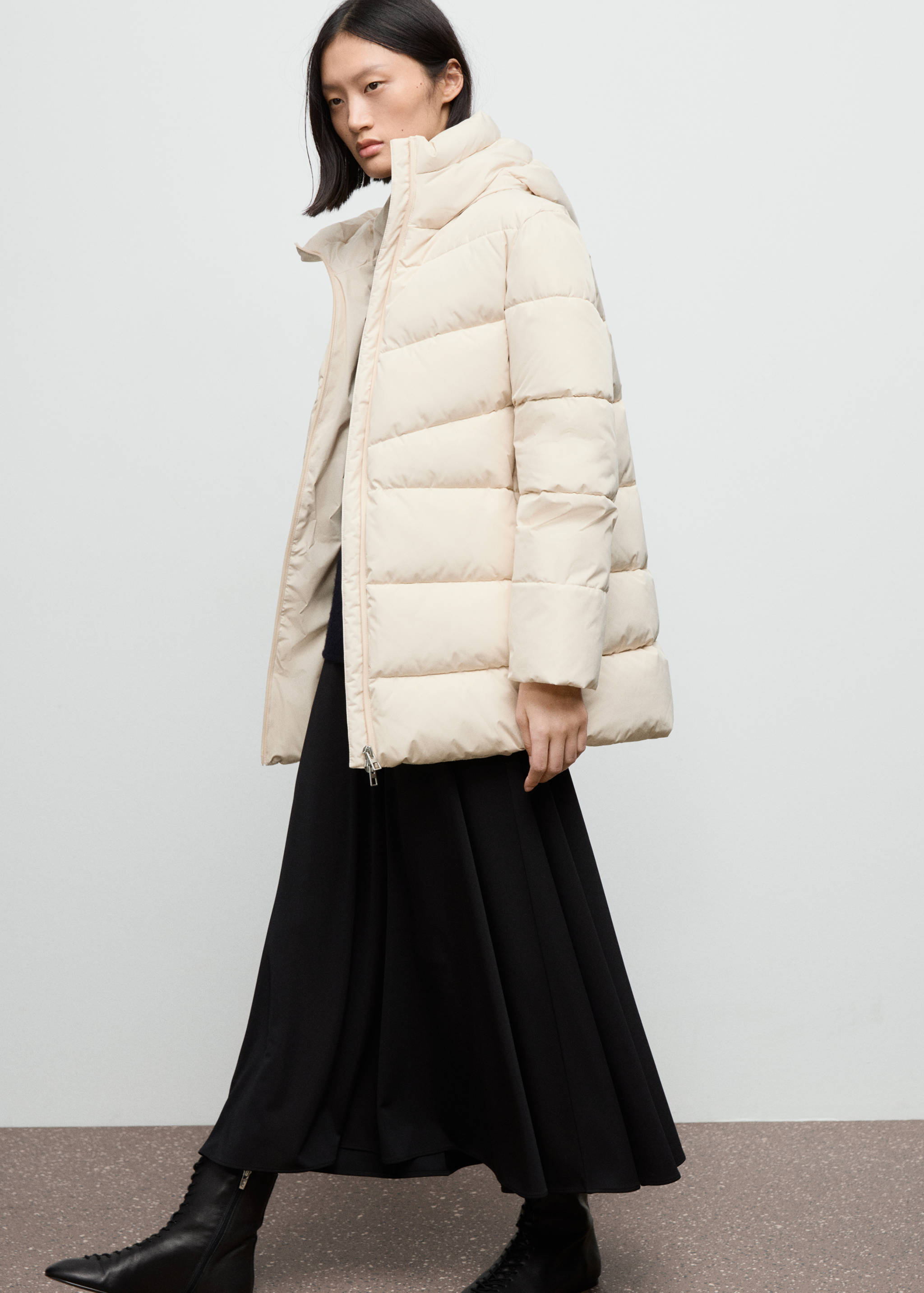 Hood puffer coat - Details of the article 2