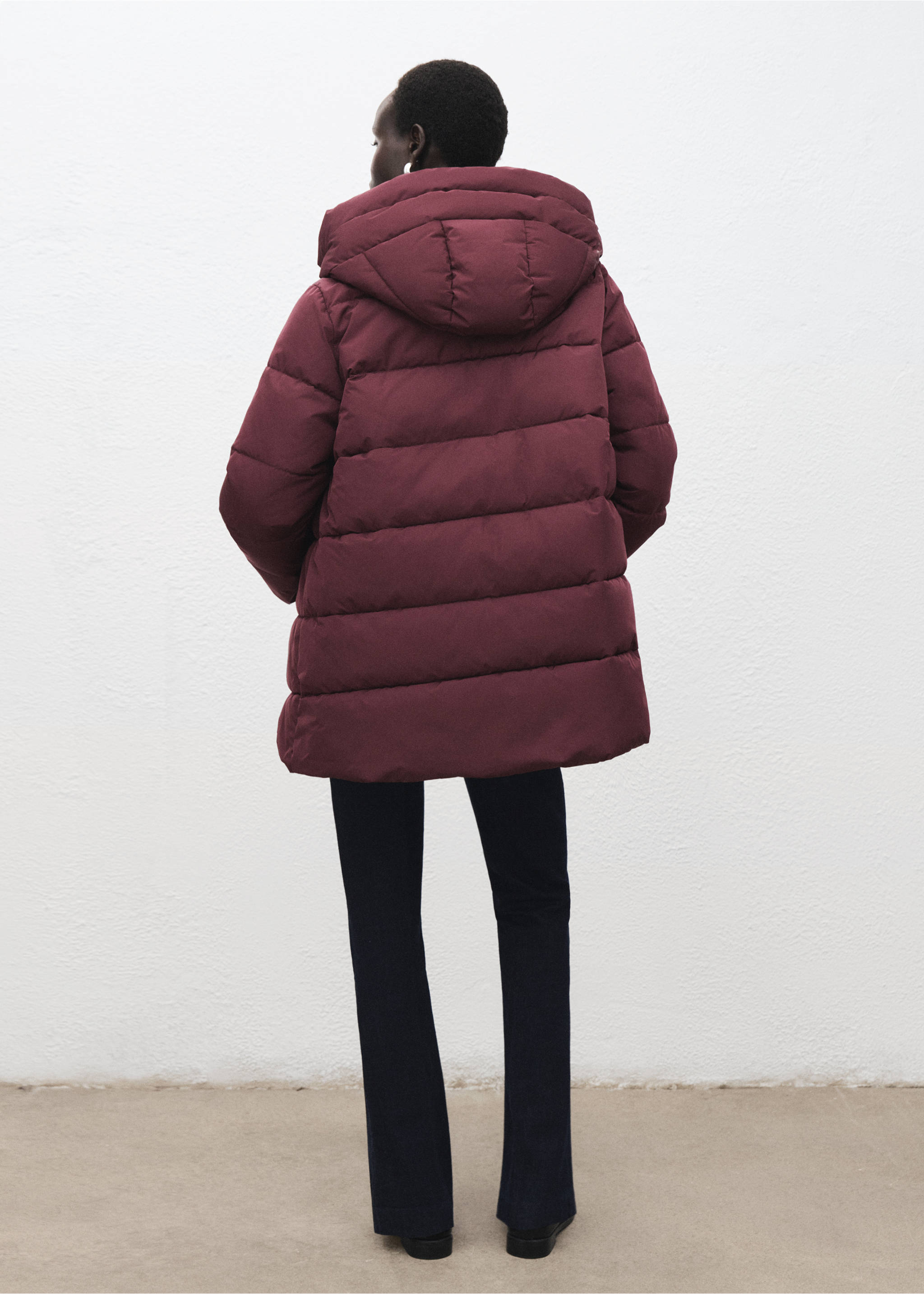 带帽羽绒夹克 - null, 酱紫色. Ref: 17017763-00.