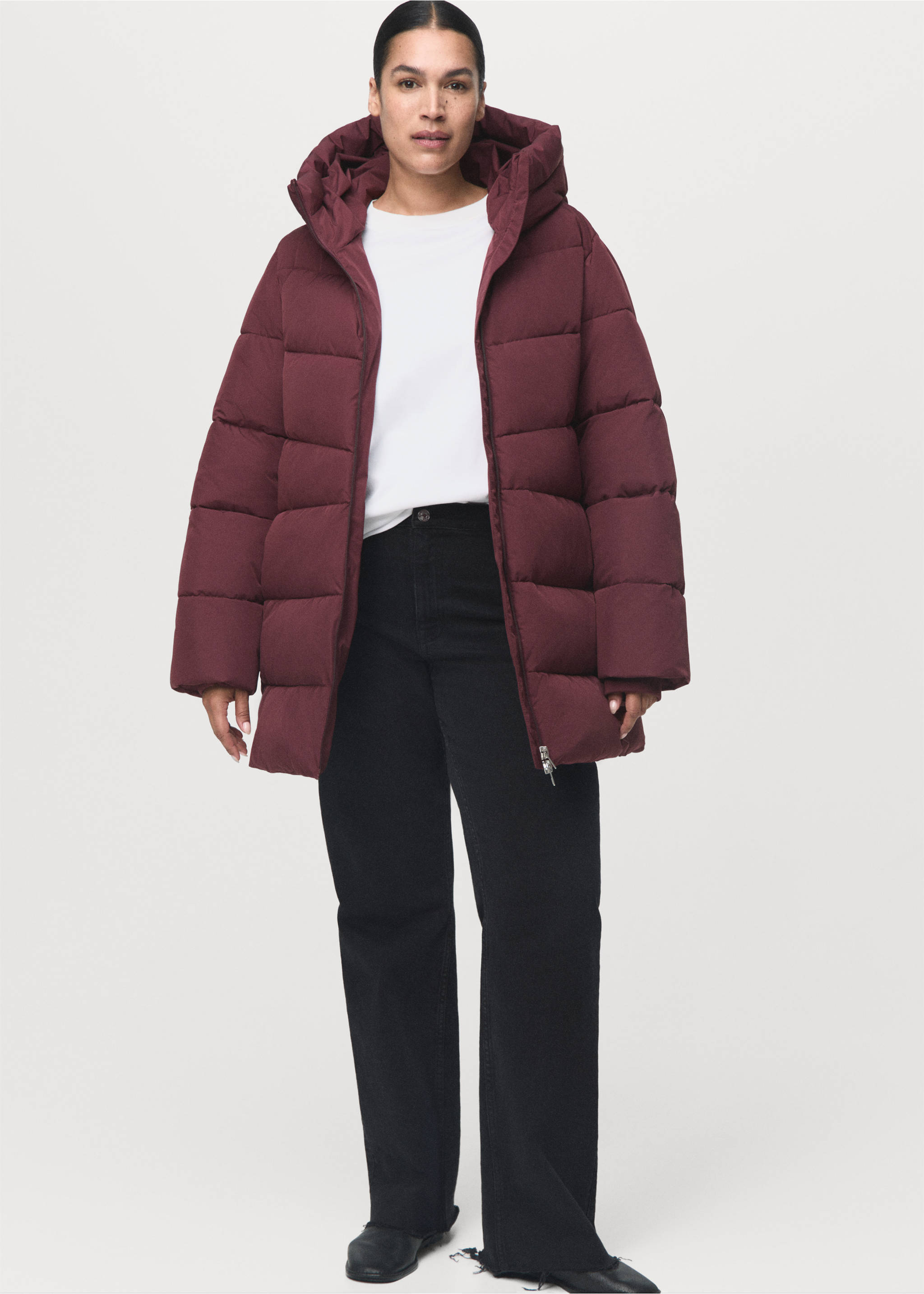 带帽羽绒夹克 - null, 酱紫色. Ref: 17017763-00.
