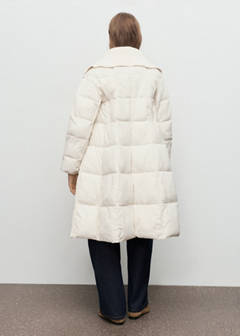 Quilted anorak with combined fabrics — Ecru 3