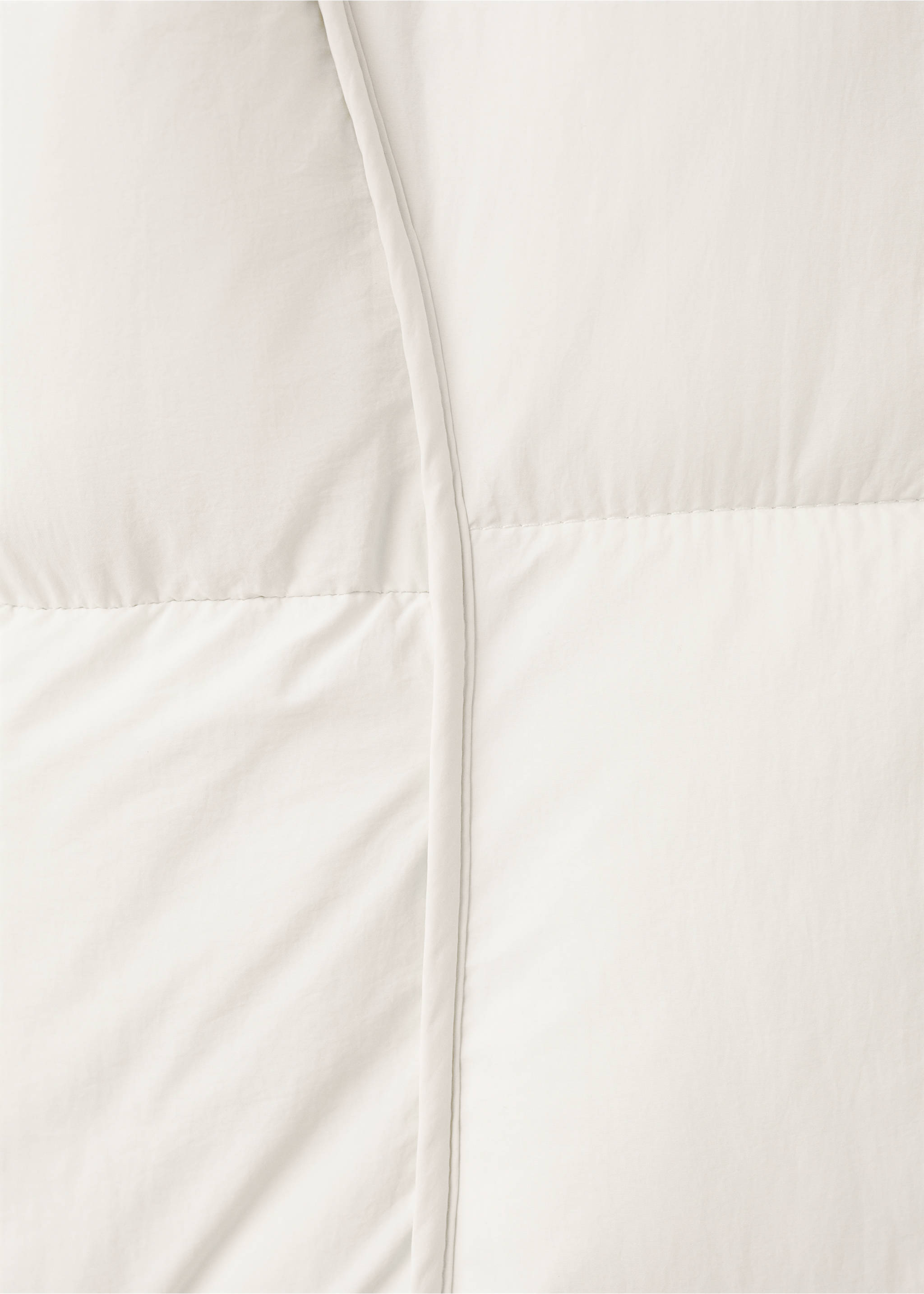 Quilted anorak with combined fabrics - Details of the article 0, Ecru. Ref: 17017765-00.