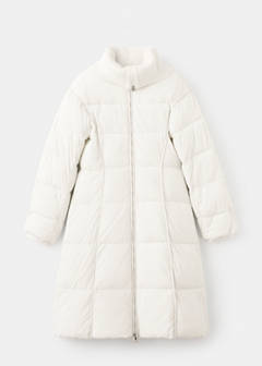 Quilted anorak with combined fabrics — Ecru 6