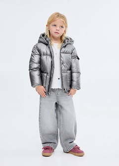 Metallic puffer jacket — Silver 2