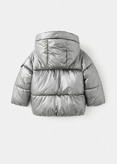 Metallic puffer jacket — Silver 7