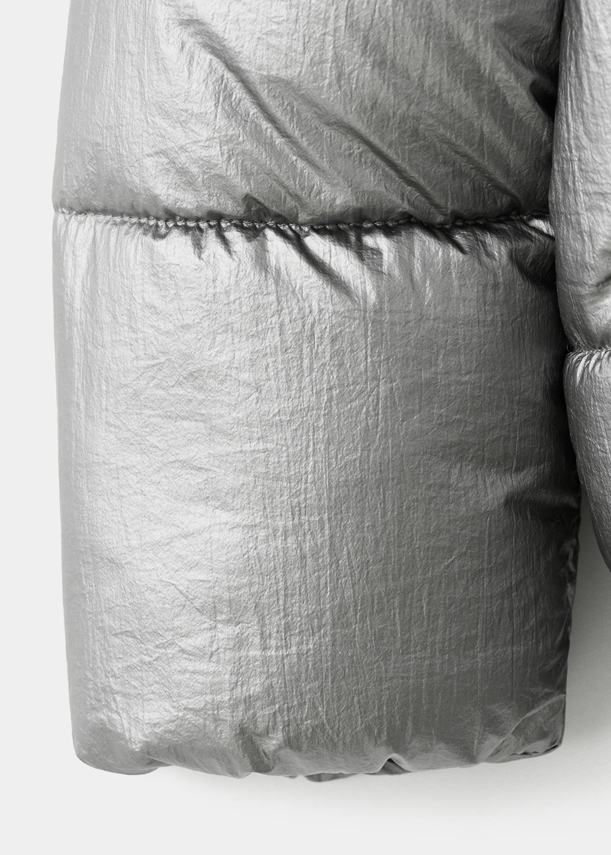 Metallic puffer jacket — Silver
