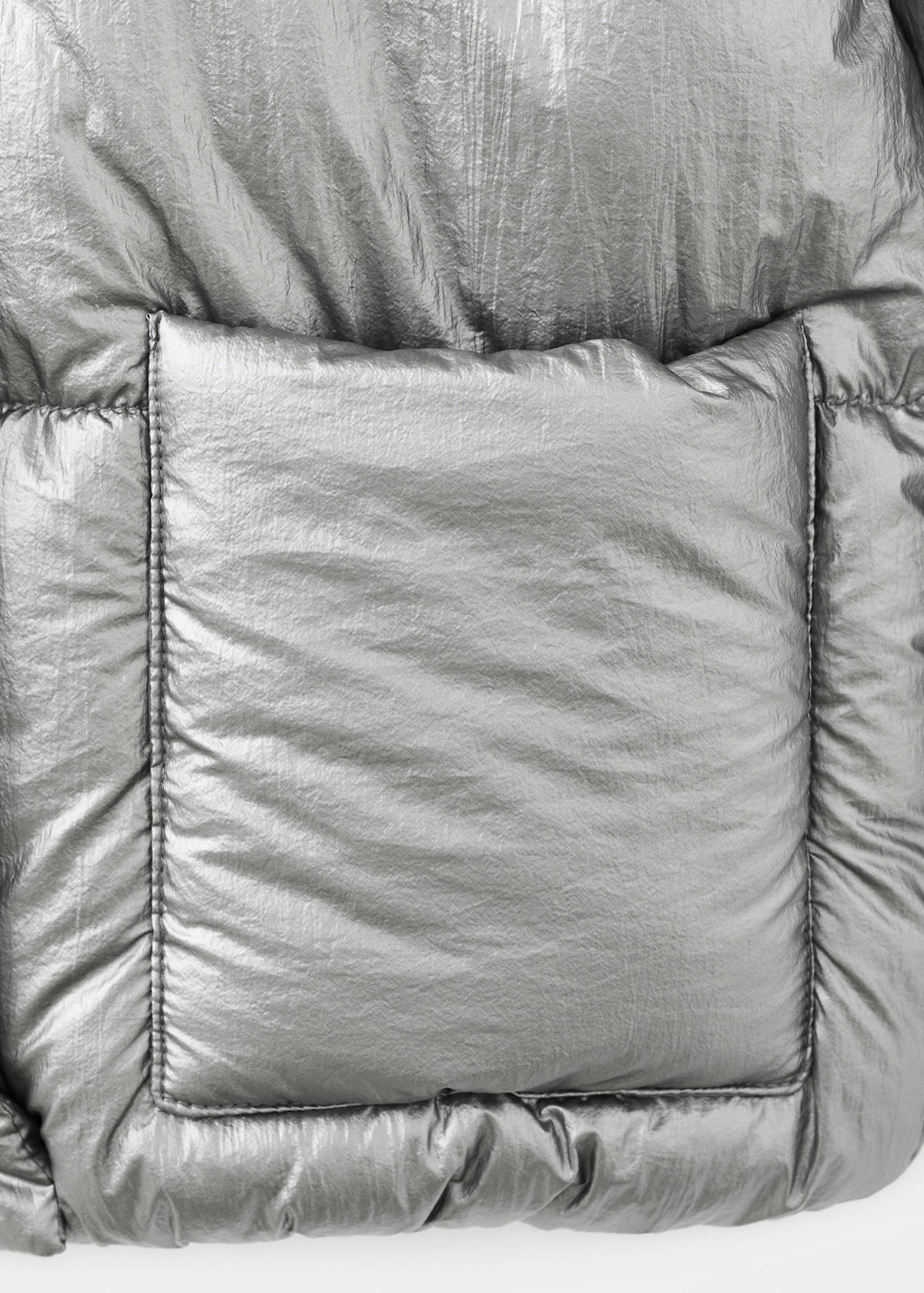 Metallic puffer jacket — Silver