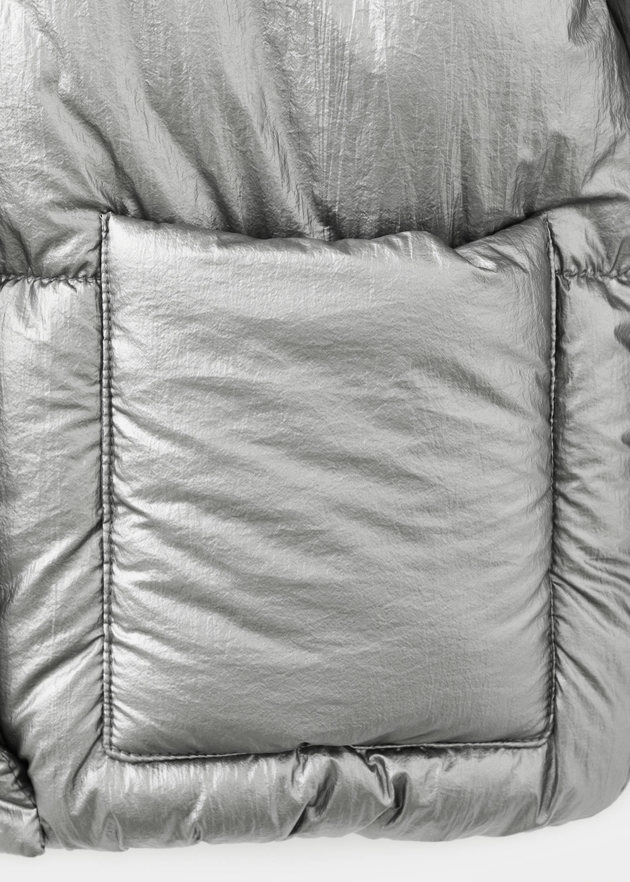 Metallic puffer jacket - Details of the article 0