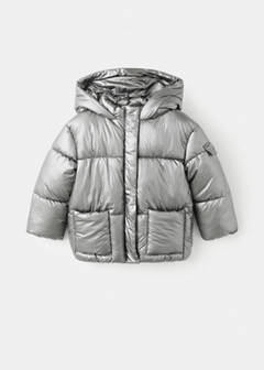 Metallic puffer jacket — Silver 3
