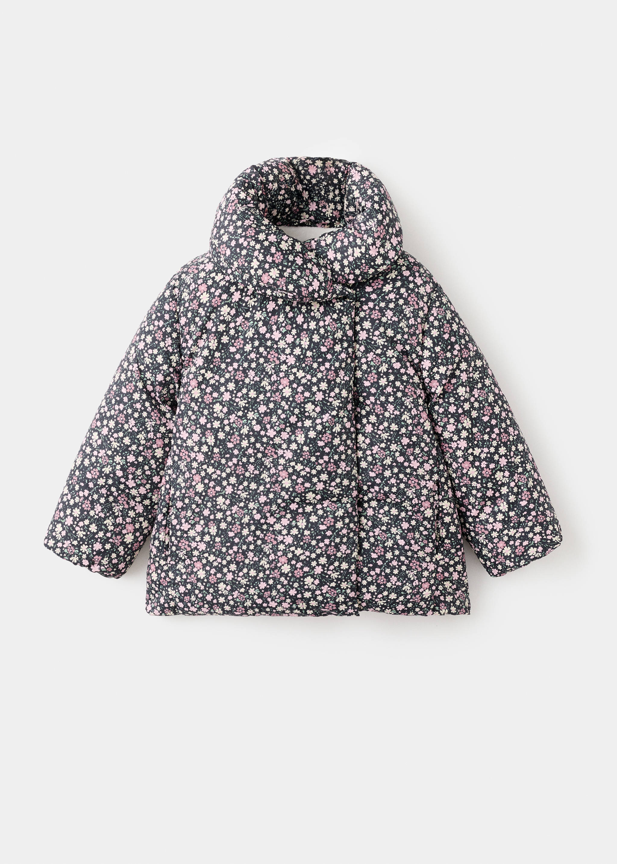 Fur-effect floral-print anorak - Article without model