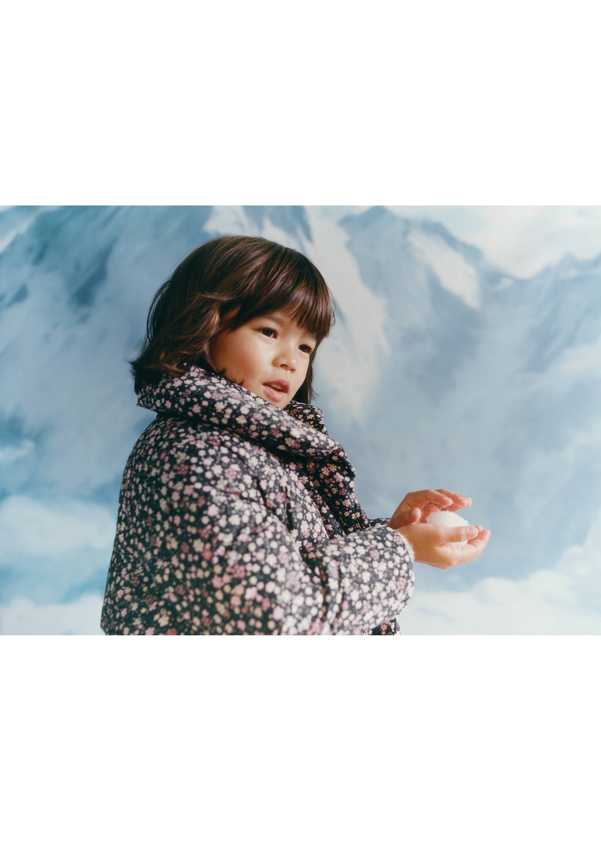 Fur-effect floral-print anorak - Details of the article 5