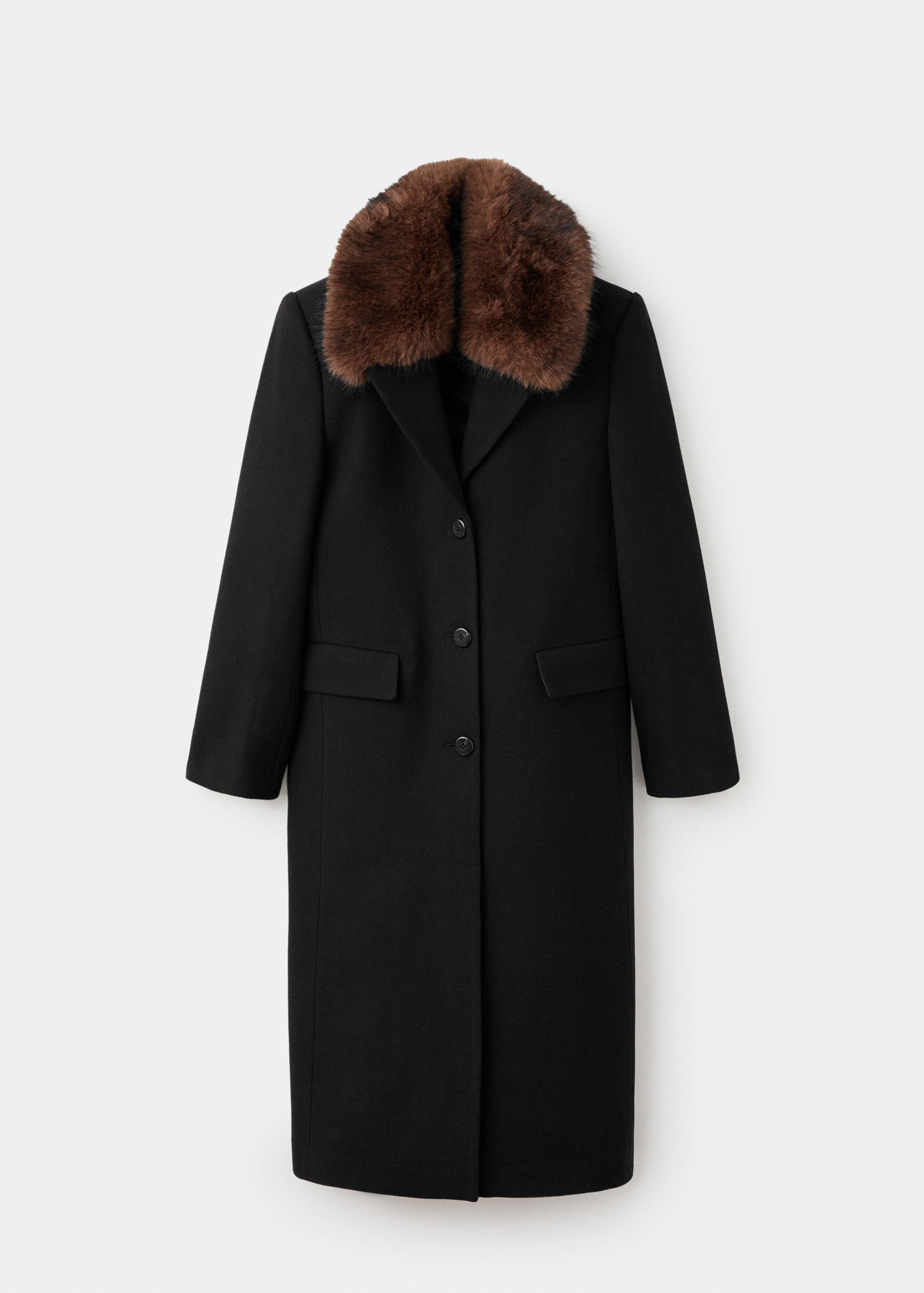 Wool coat with fur collar - Article without model