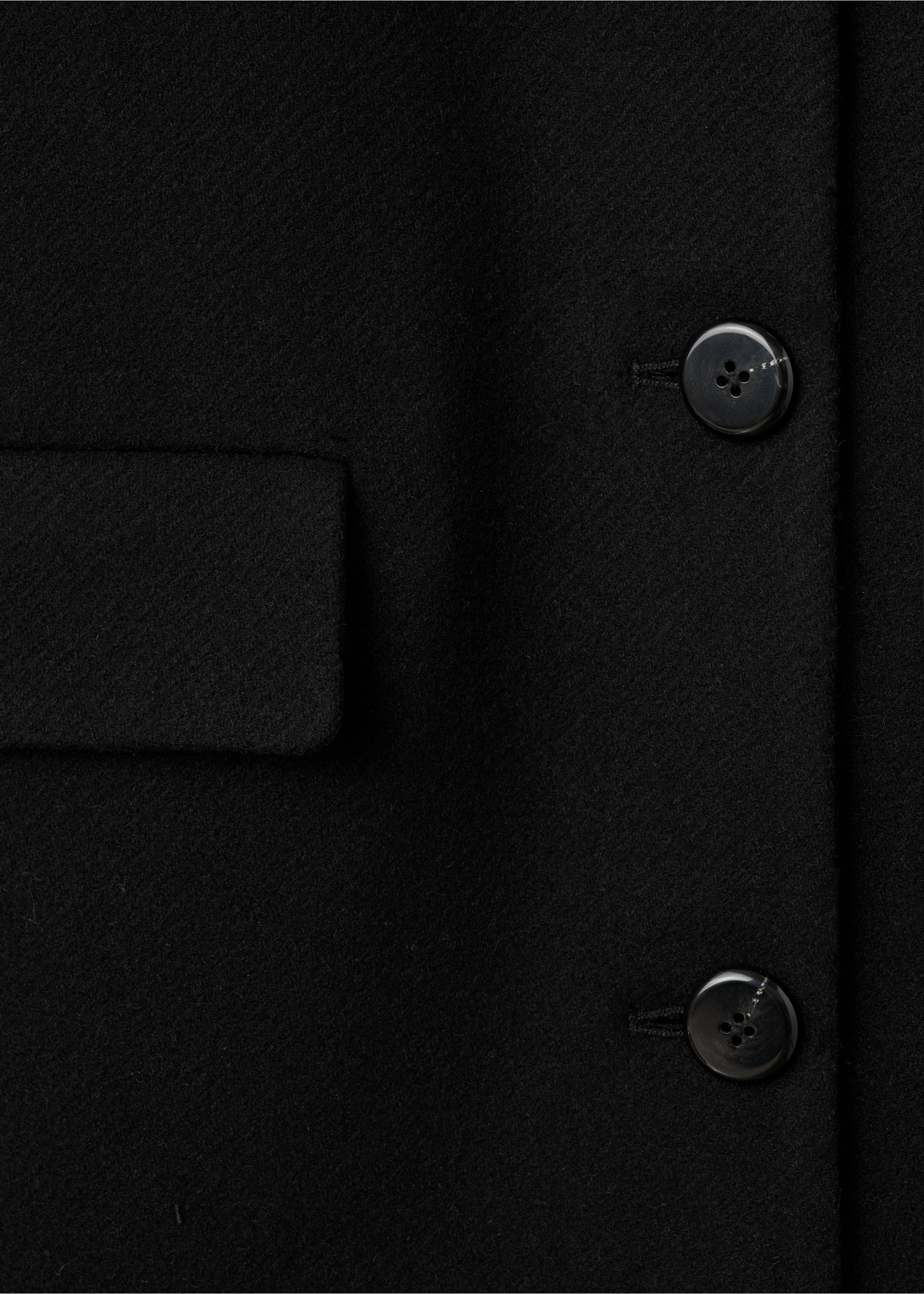 Wool coat with fur collar - Details of the article 0, Black. Ref: 17017770-00.