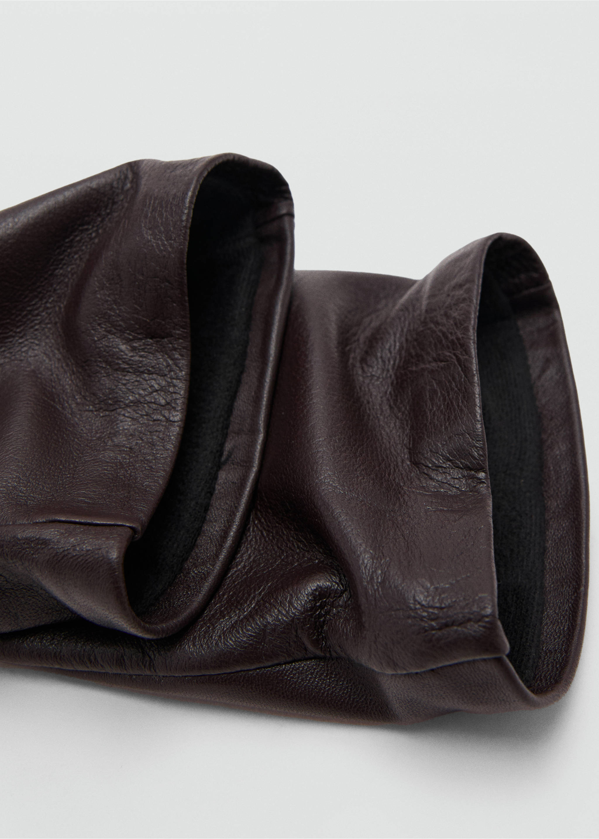 Gants longs en cuir - Plan moyen, Chocolat. Ref: 17017772-00.