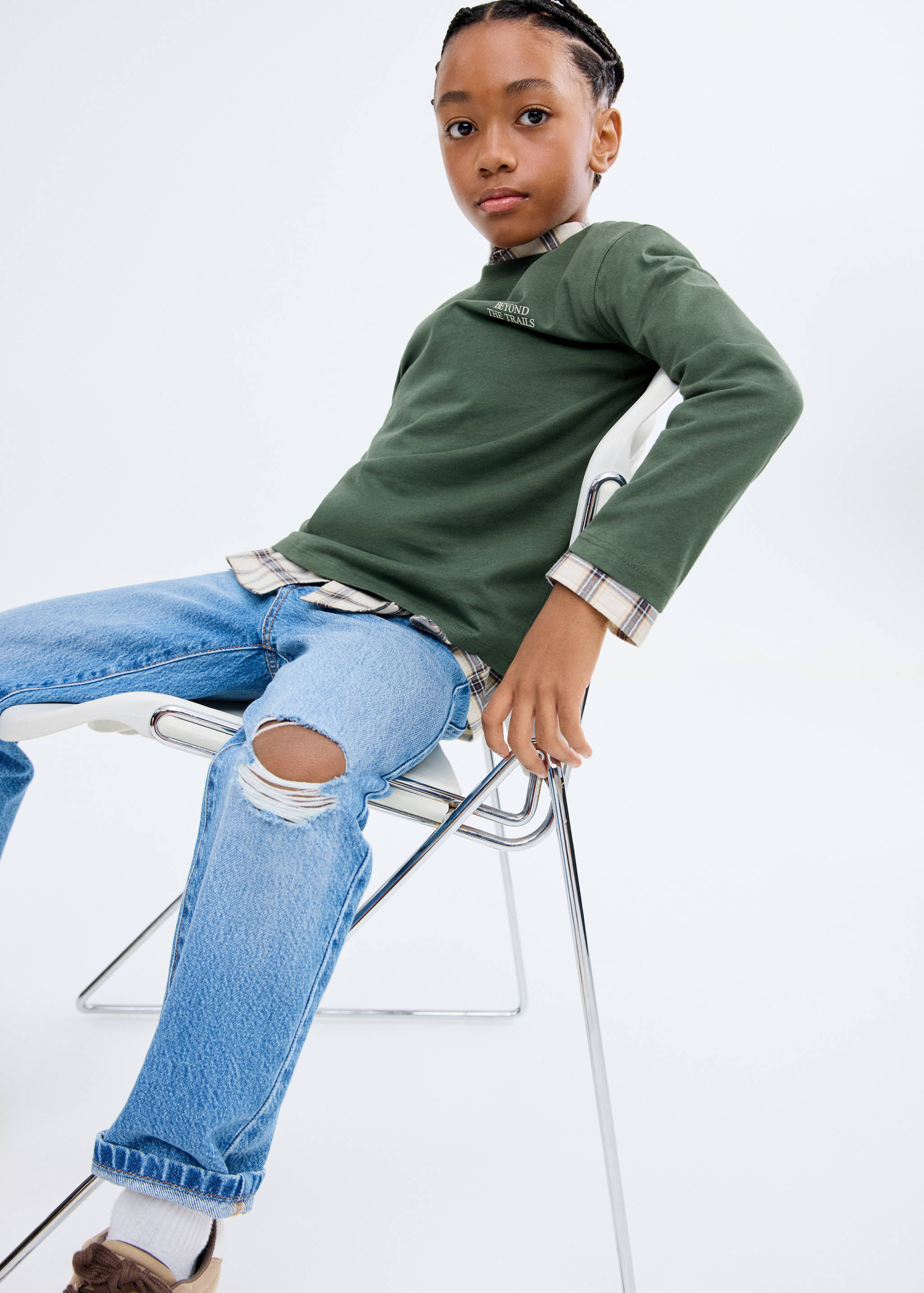 Printed cotton-blend T-shirt - Medium plane