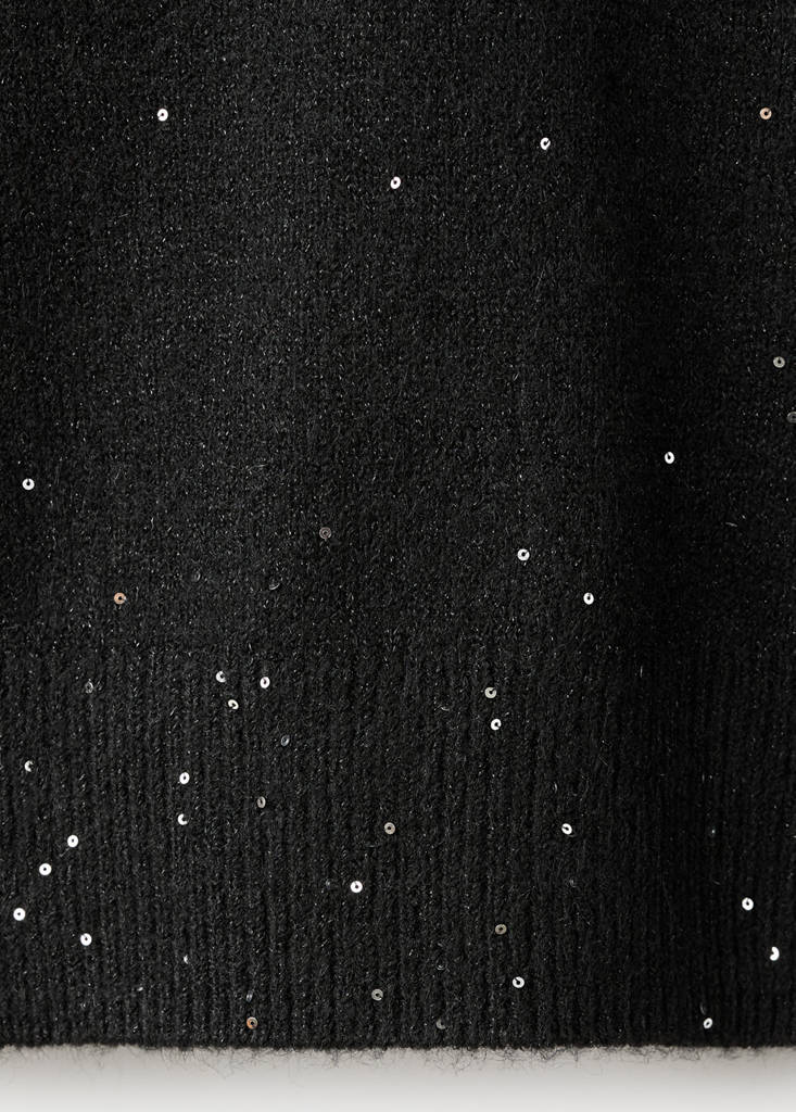 Knit paillette sweater — Black