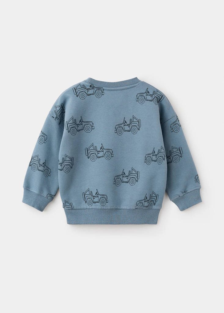 Printed cotton sweatshirt — Blue