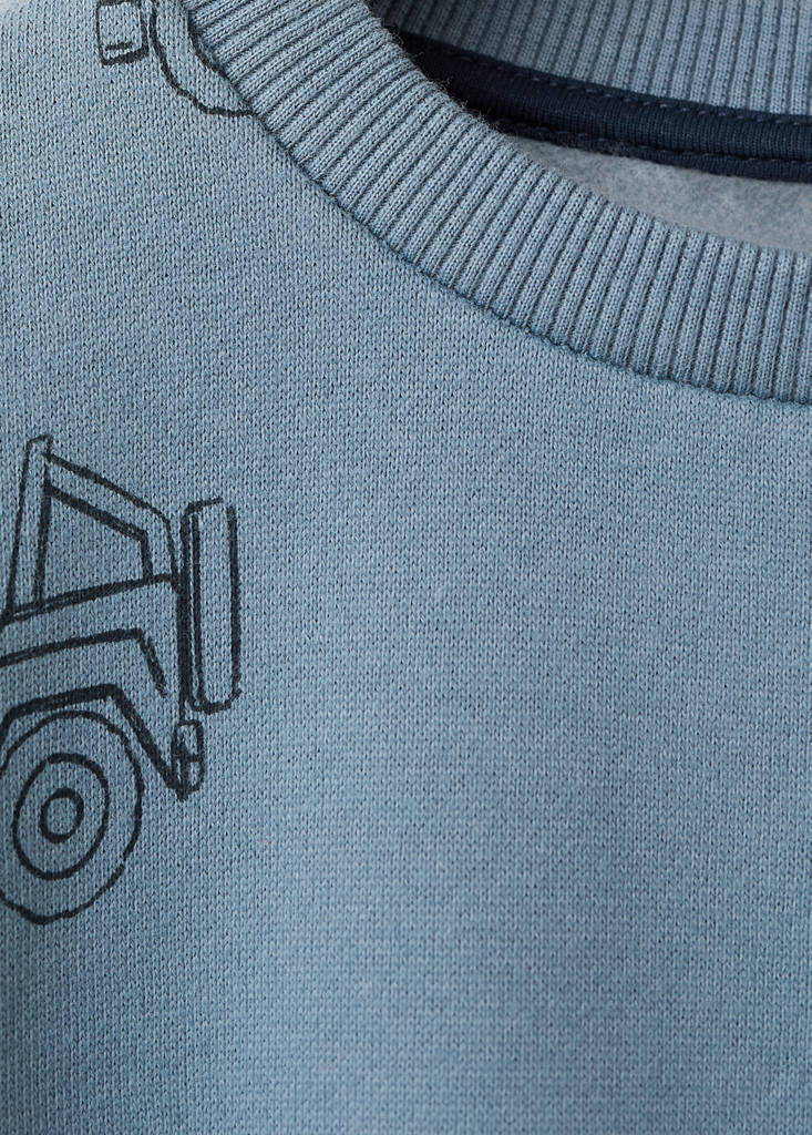 Printed cotton sweatshirt — Blue