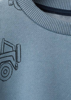 Printed cotton sweatshirt — Blue 3