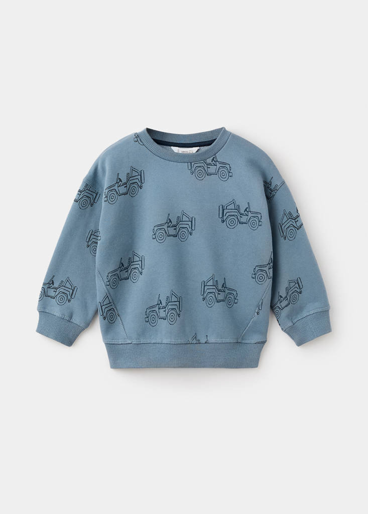Printed cotton sweatshirt — Blue