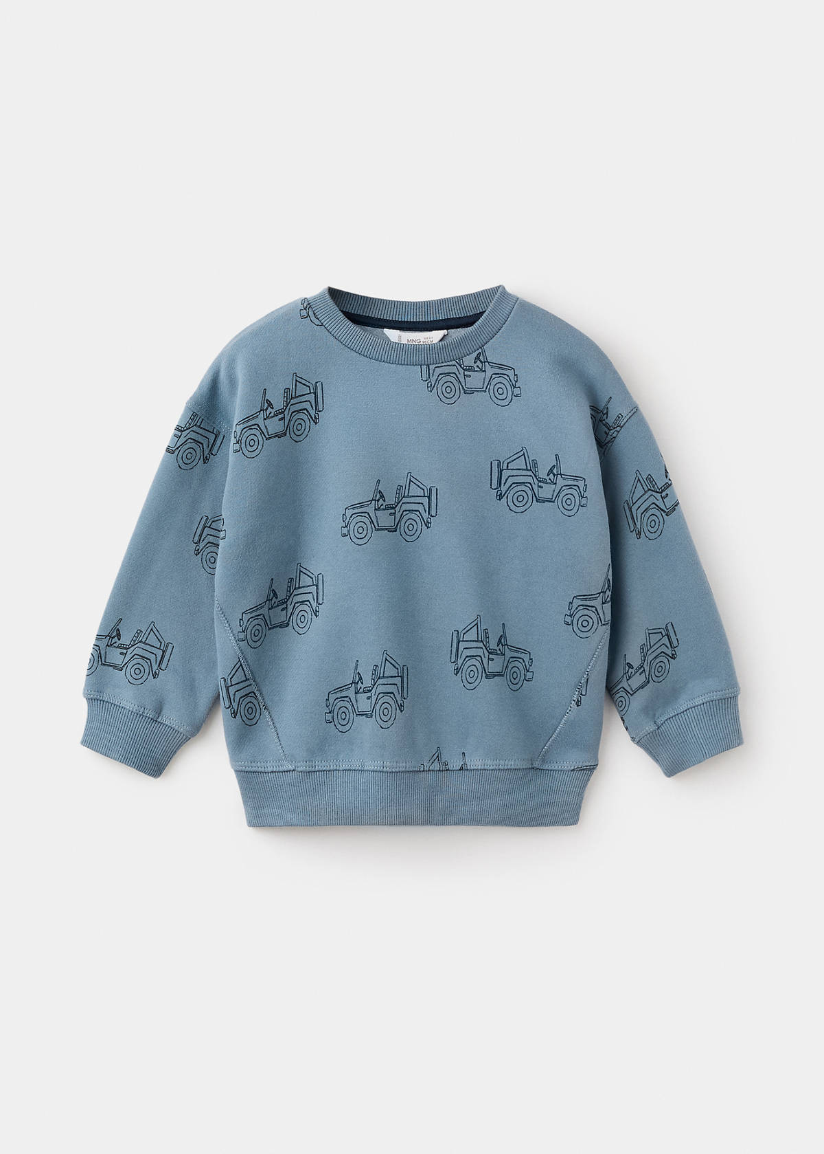 Printed cotton sweatshirt — Blue