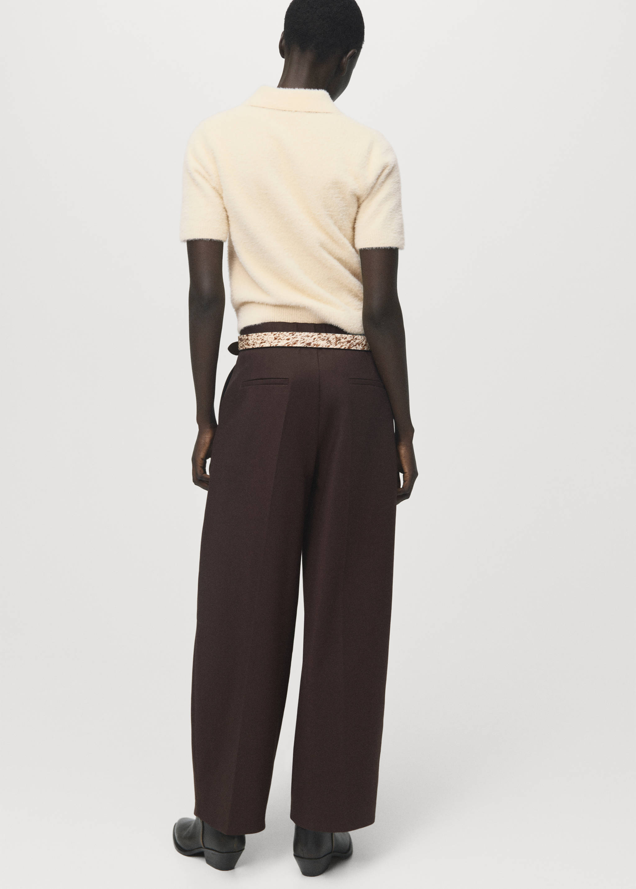 Faux-fur polo-neck sweater - Reverse of the article