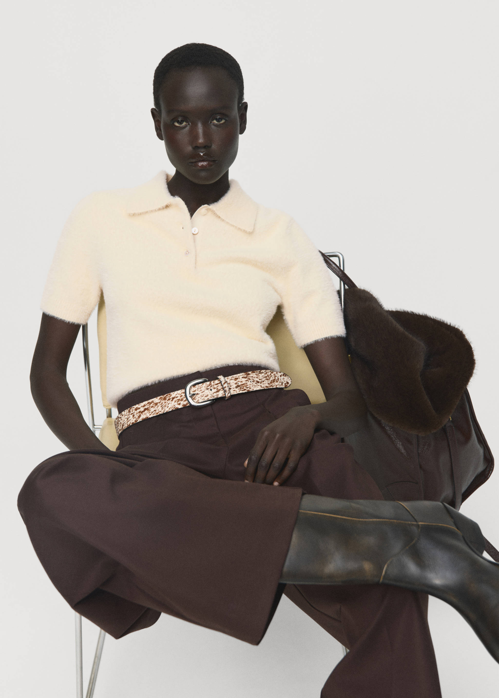 Faux-fur polo-neck sweater - Details of the article 6