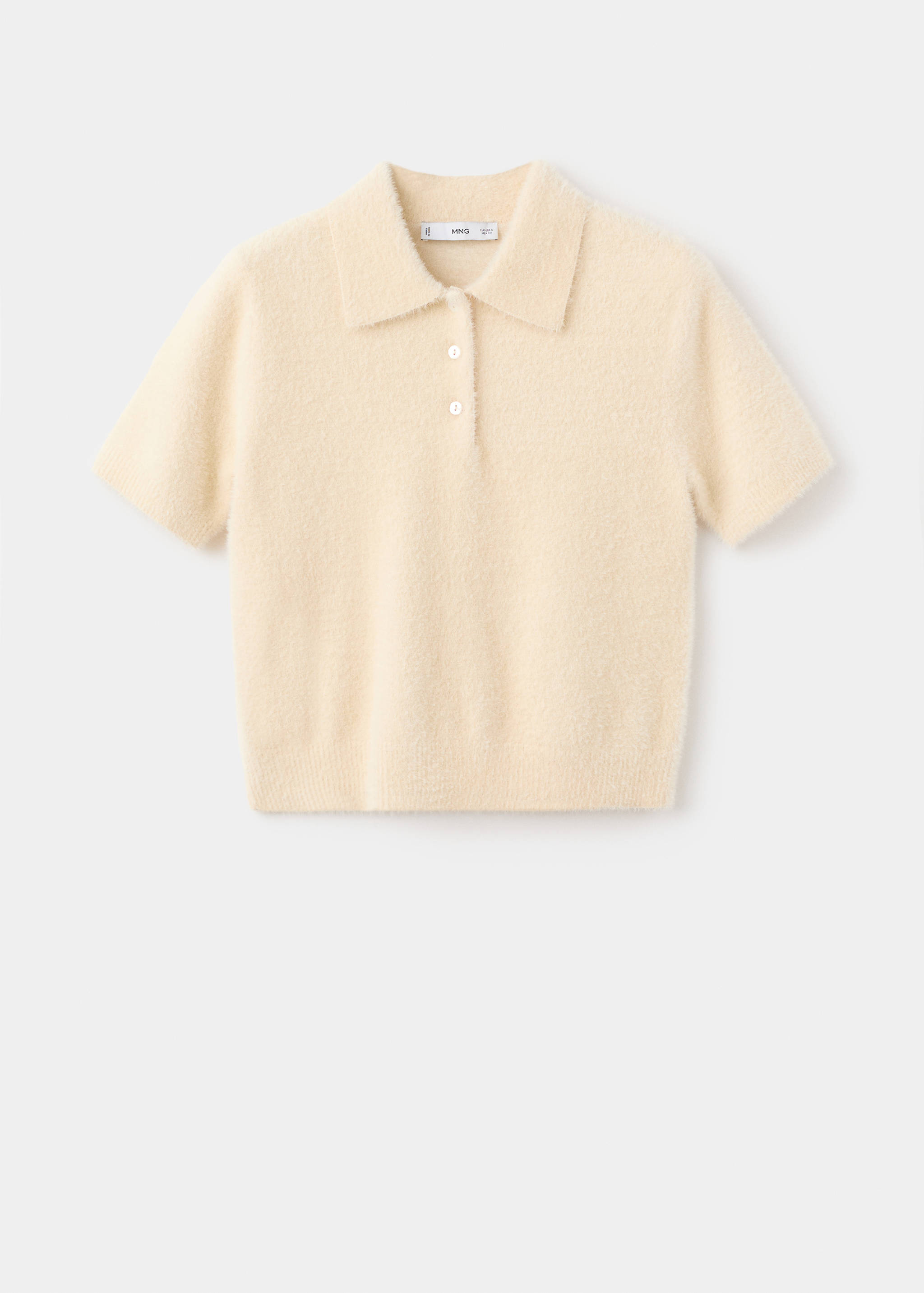 Faux-fur polo-neck sweater - Article without model