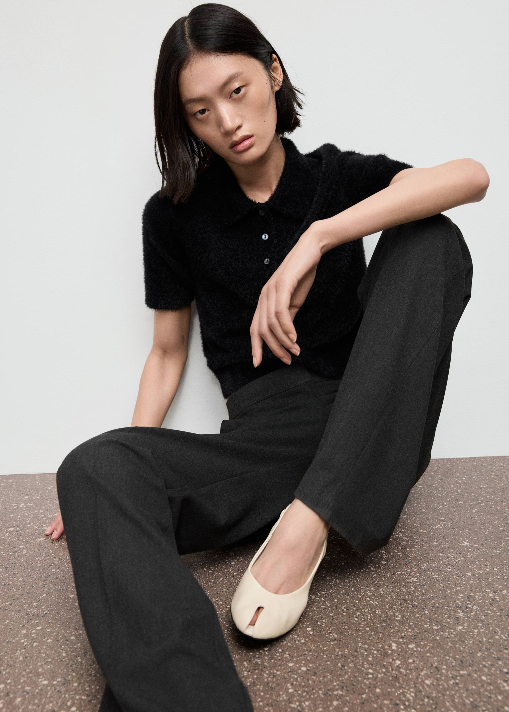 Faux-fur polo-neck sweater - Details of the article 2