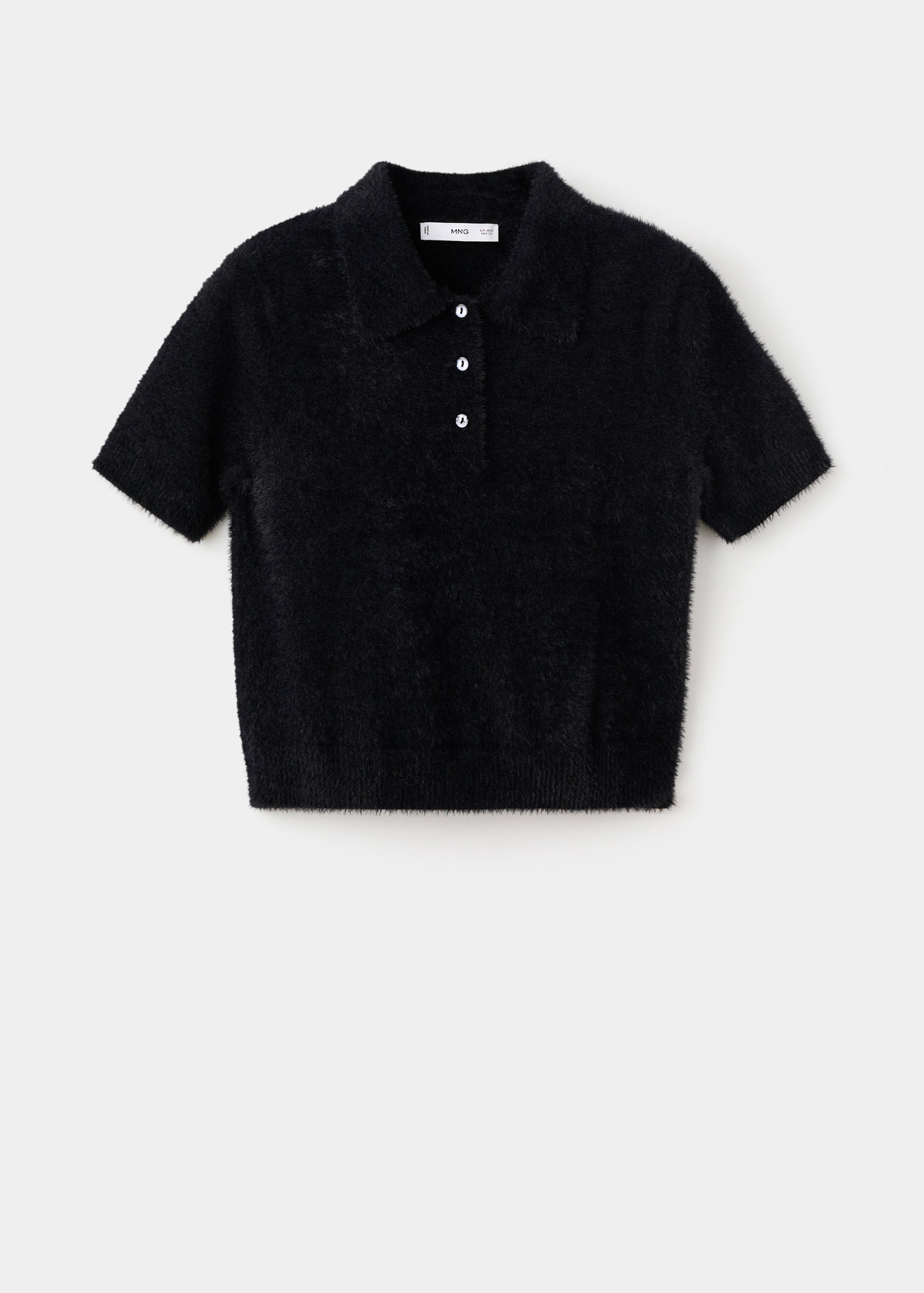 Faux-fur polo-neck sweater - Article without model