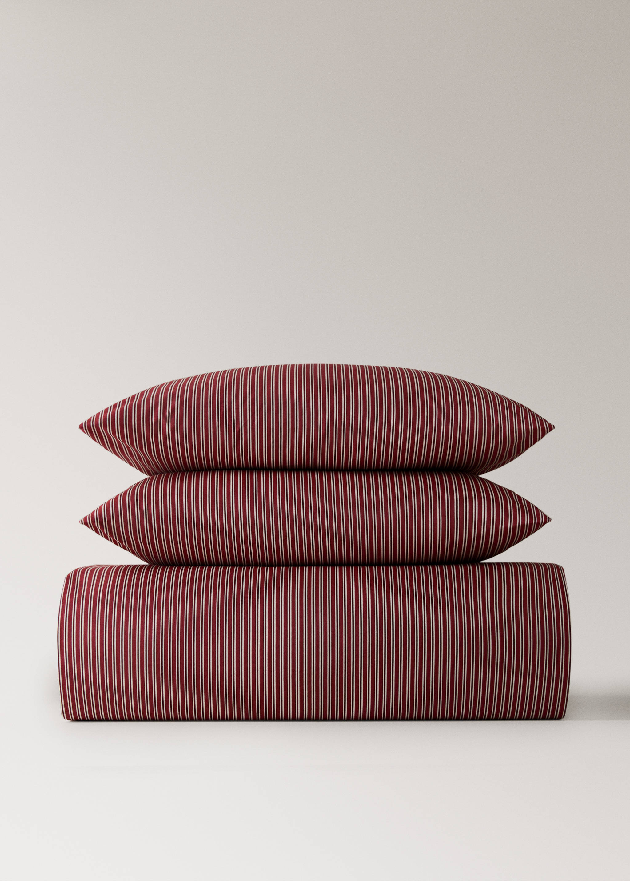 200-thread count percale cotton reversible striped duvet cover for 180/200cm bed - Details of the article 4