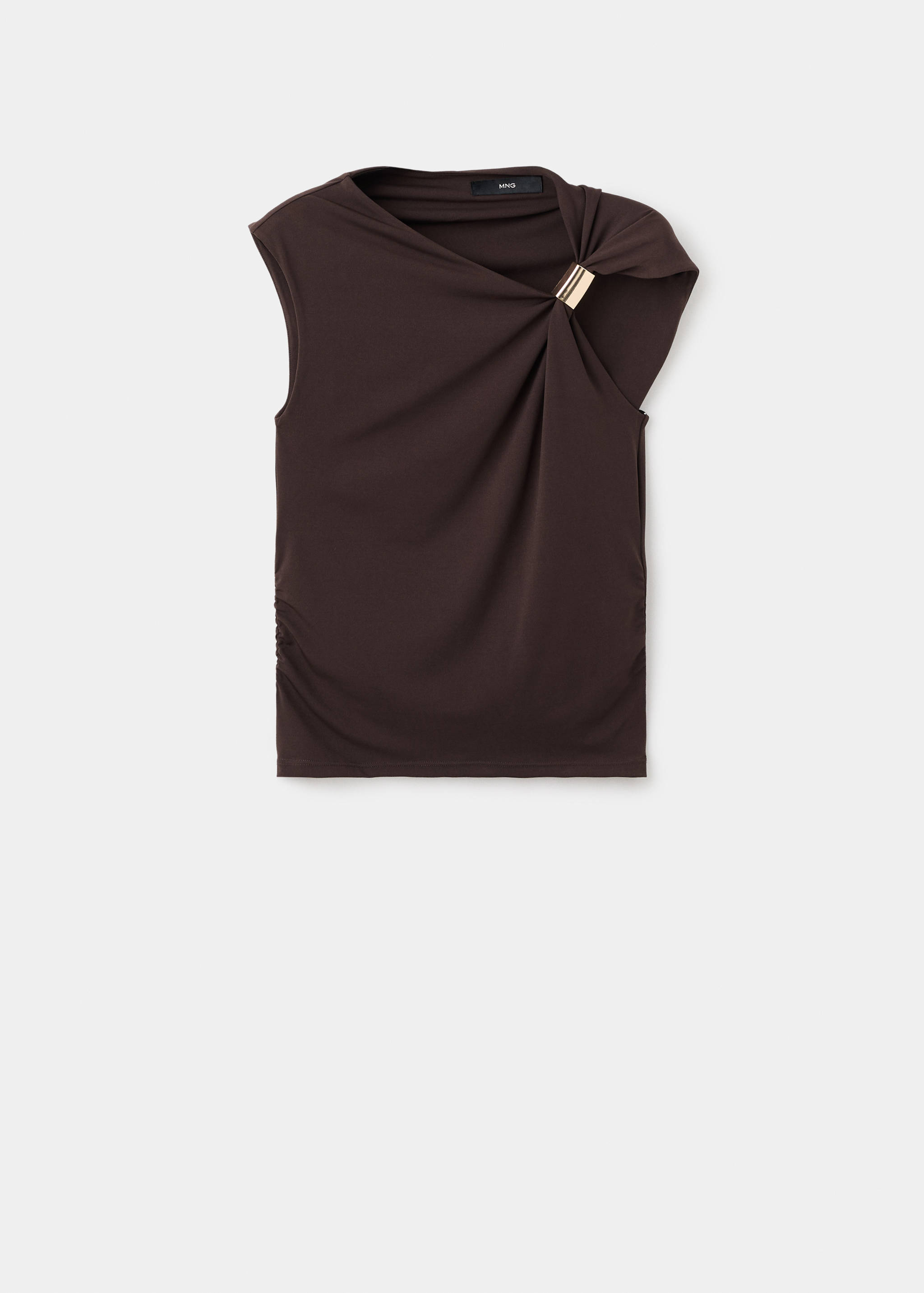 Top with asymmetrical neckline and metallic detail - Article without model