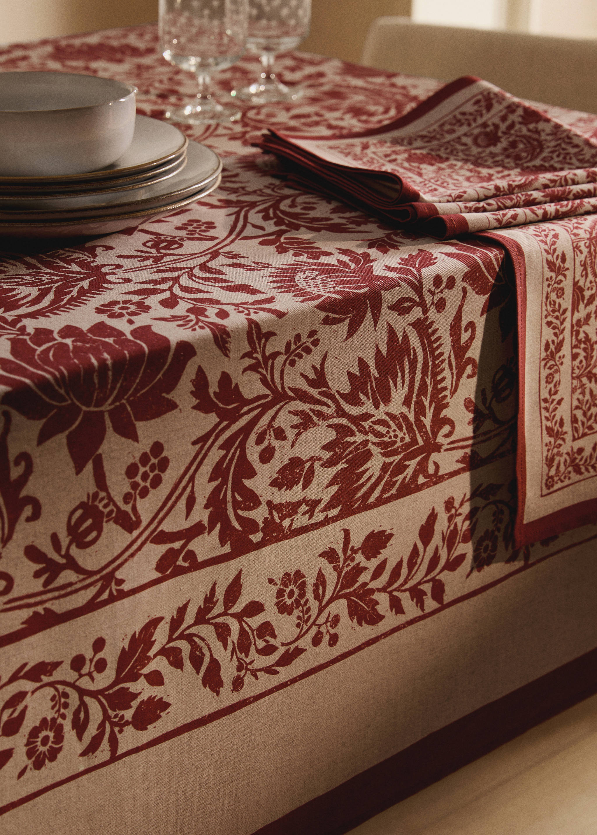 Tischdecke aus Baumwoll-Twill uni für 8 bis 10 Gäste - Detail des Artikels 7