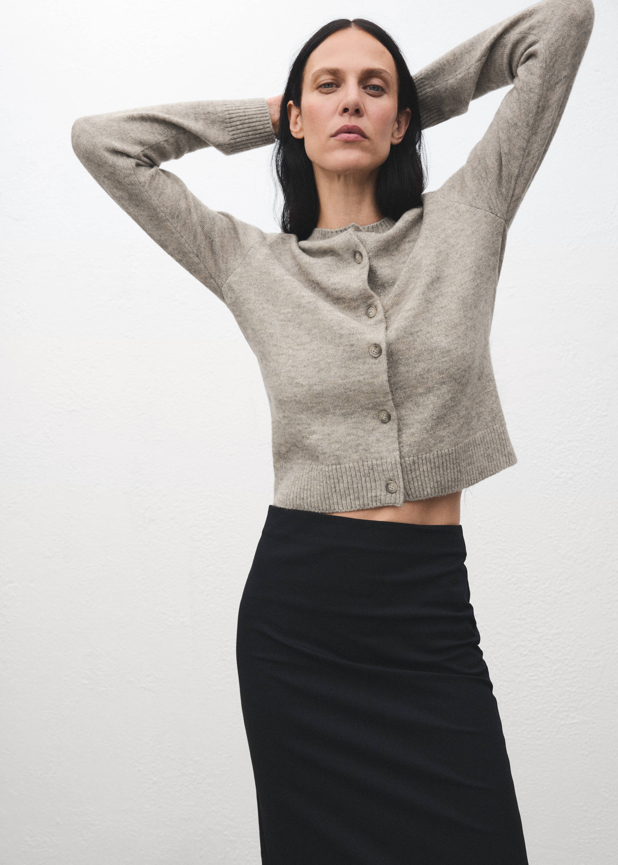 Cardigan maille boutons - Plan moyen