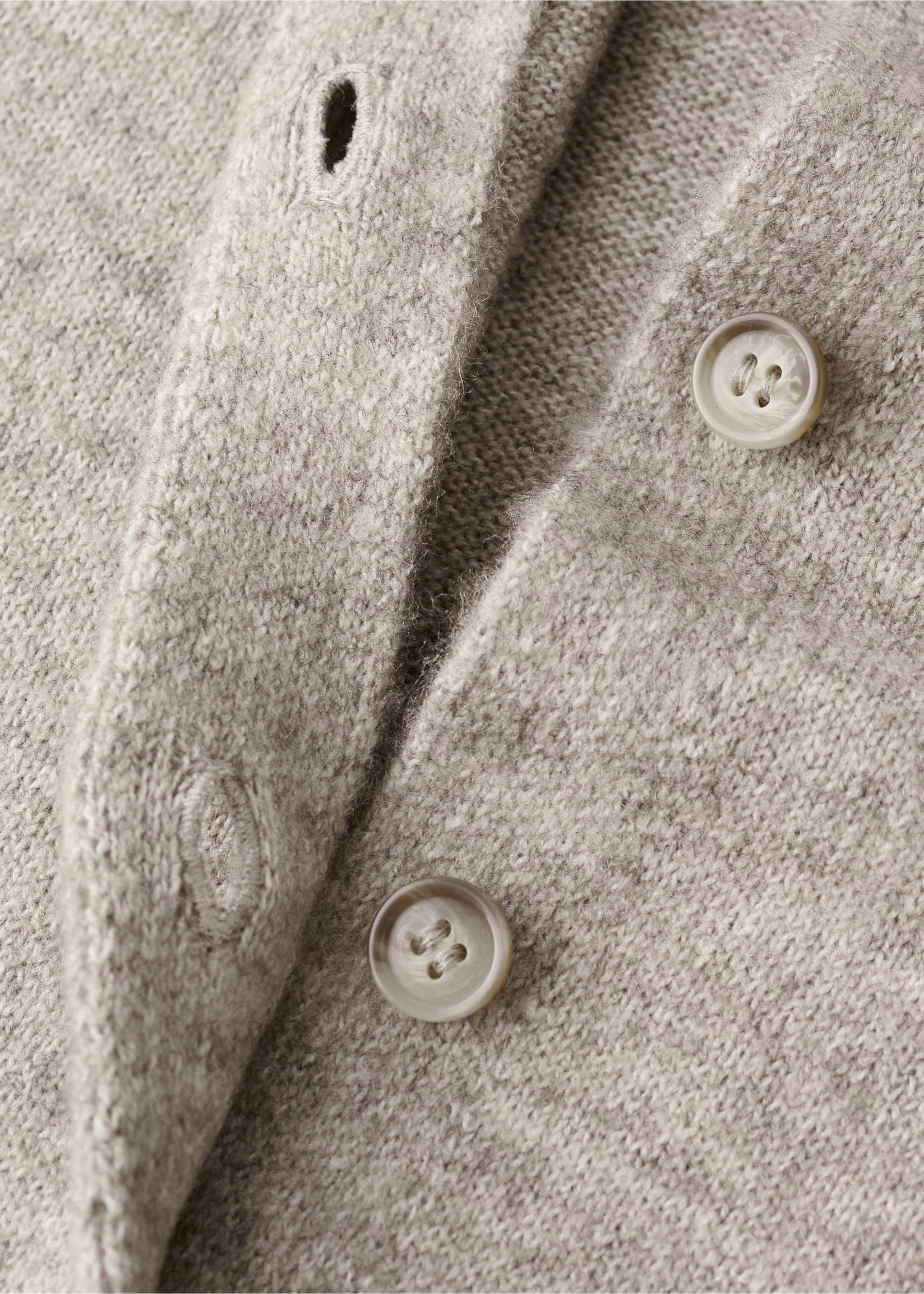 Knitted button cardigan - Details of the article 8, Light/Pastel Grey. Ref: 17017817-00.