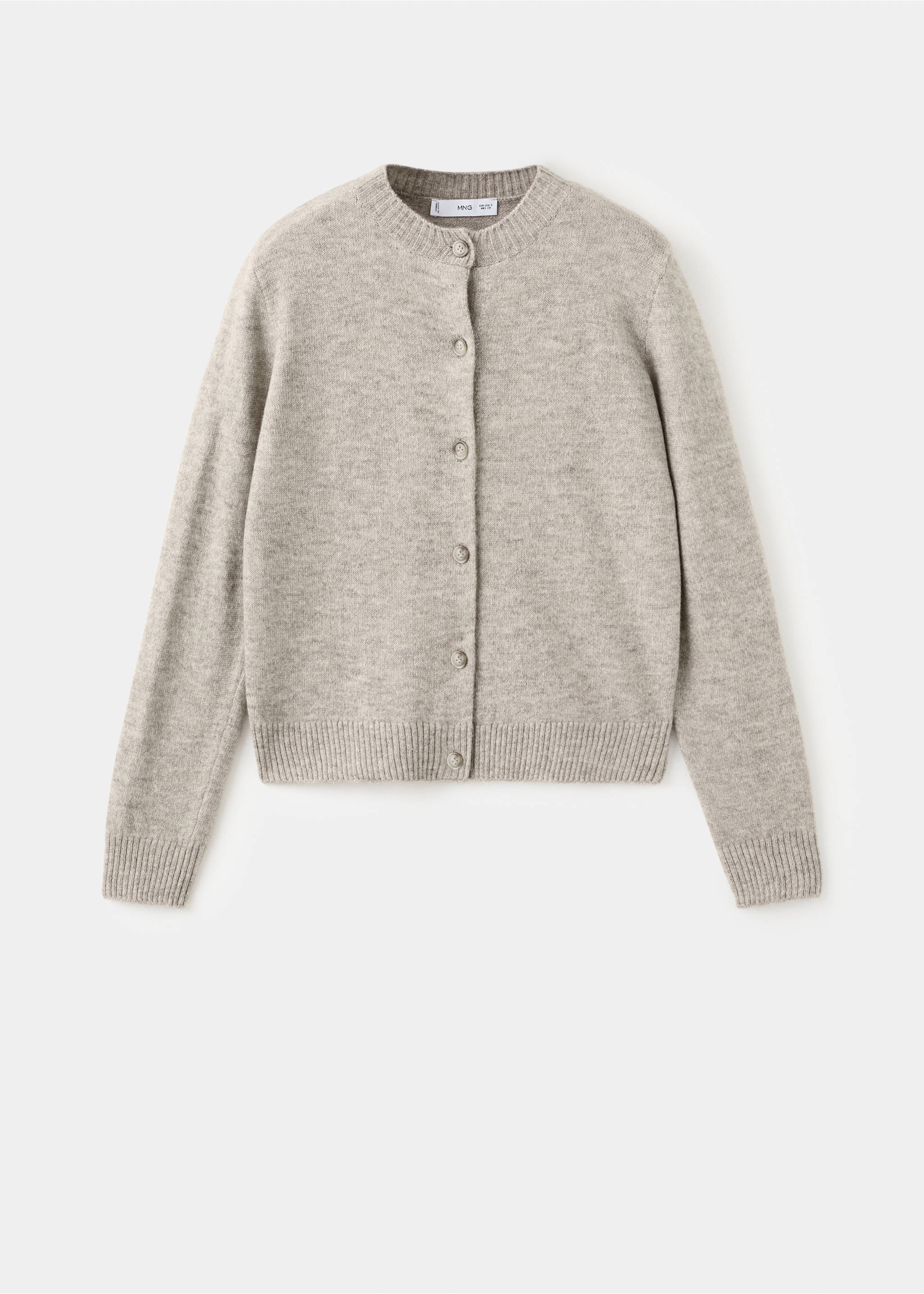 Knitted button cardigan - Article without model, Light/Pastel Grey. Ref: 17017817-00.