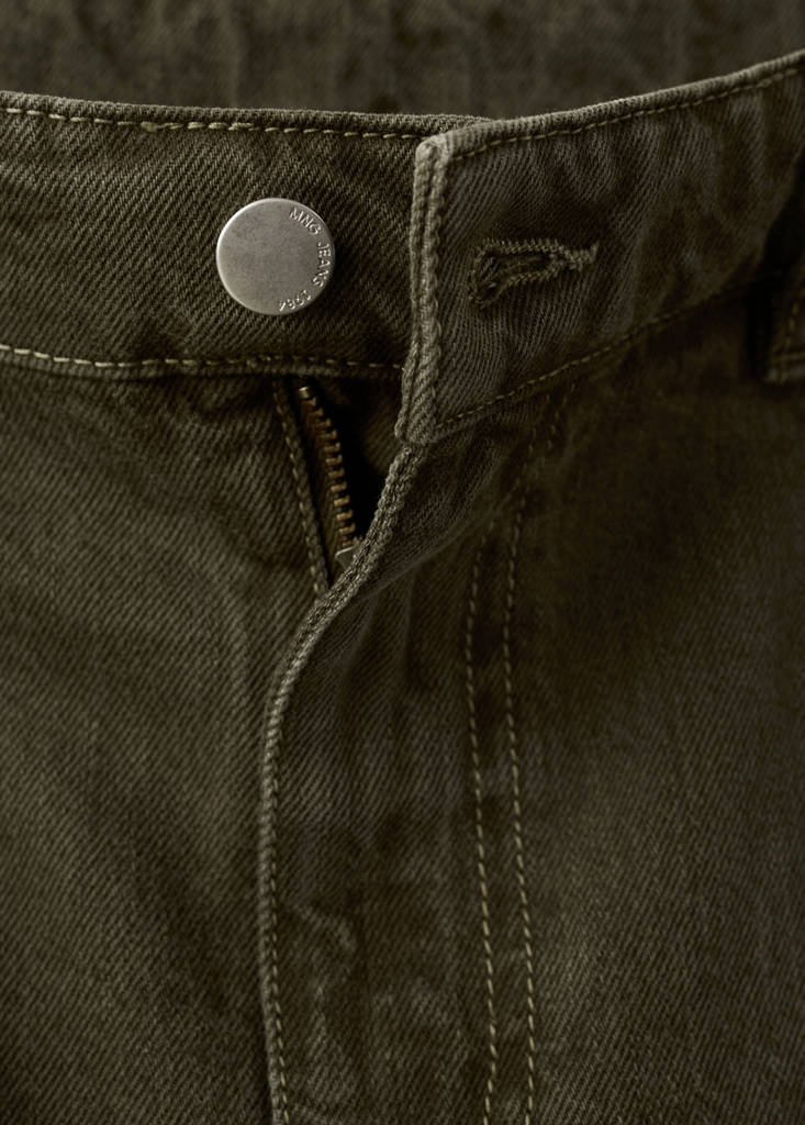 Low-rise barrel jeans — Khaki