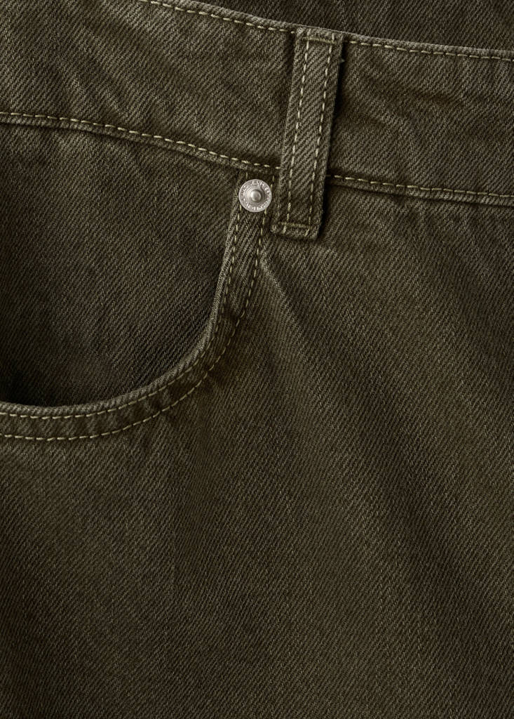 Low-rise barrel jeans — Khaki