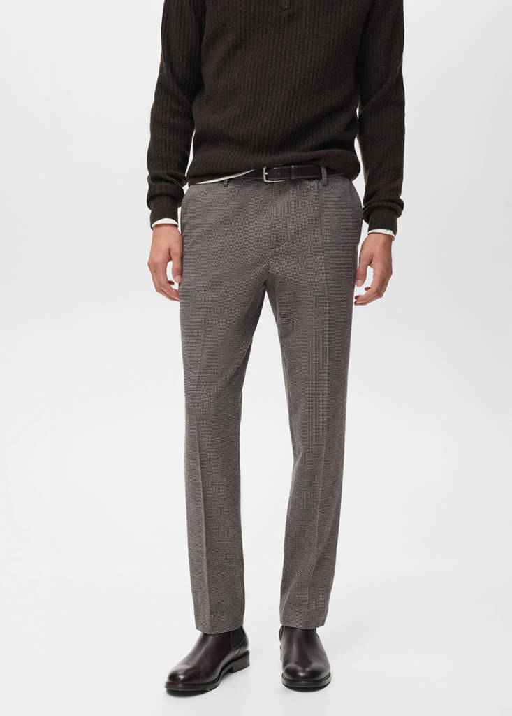 Slim-fit flannel trousers — Brown