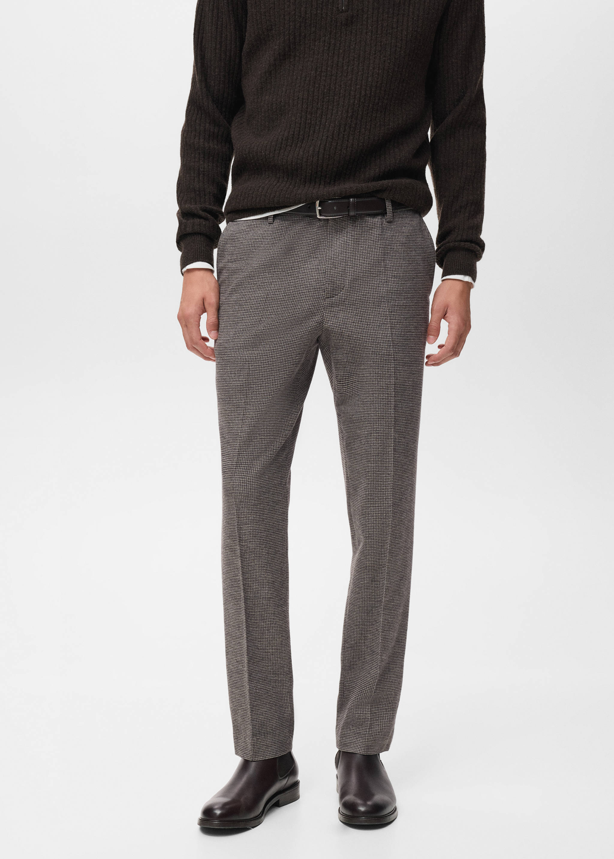 Slim-fit flannel trousers - Medium plane