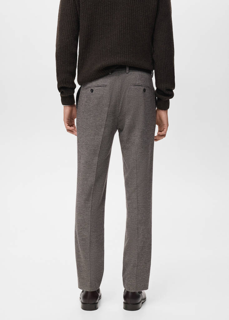 Slim-fit flannel trousers — Brown