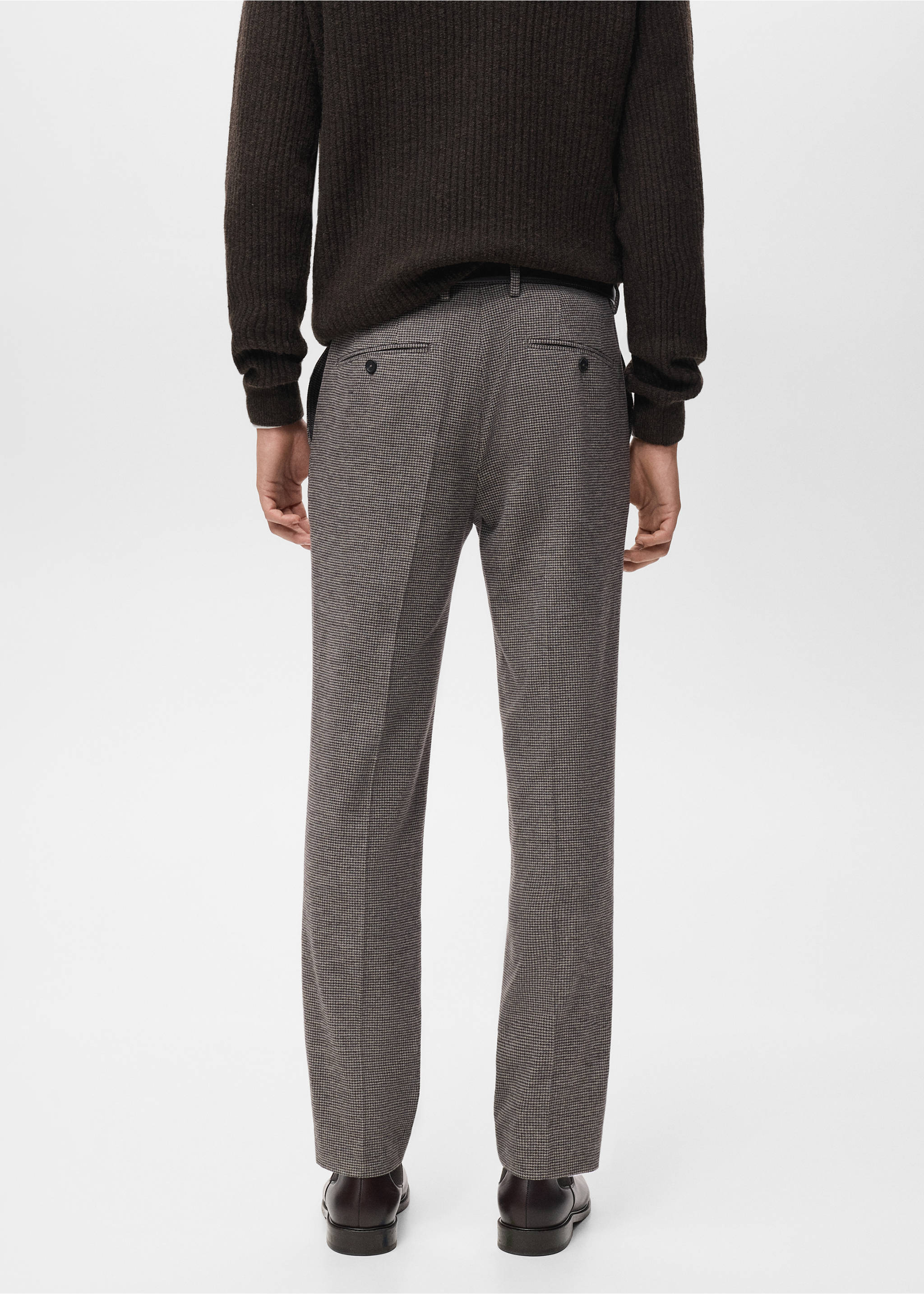 Pantalon flanelle regular-fit - Verso de l’article, Marron. Ref: 17017886-00.
