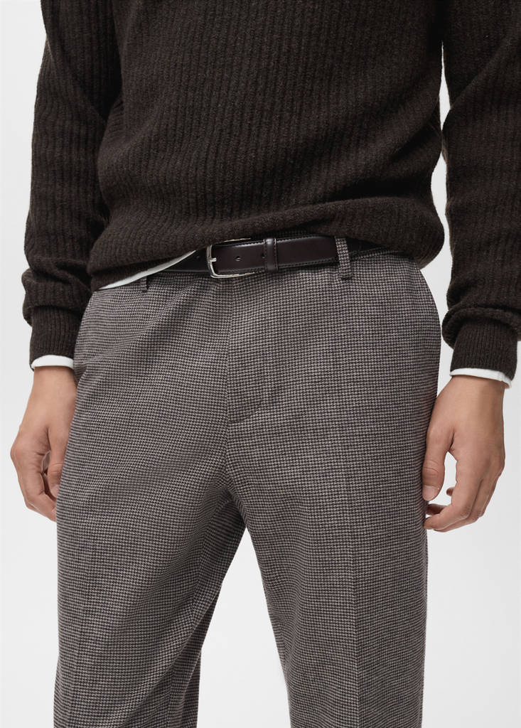 Slim-fit flannel trousers — Brown