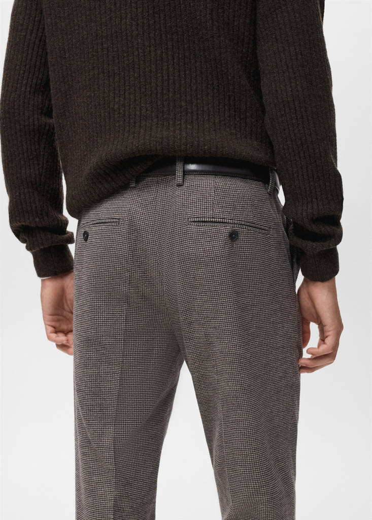 Slim-fit flannel trousers — Brown