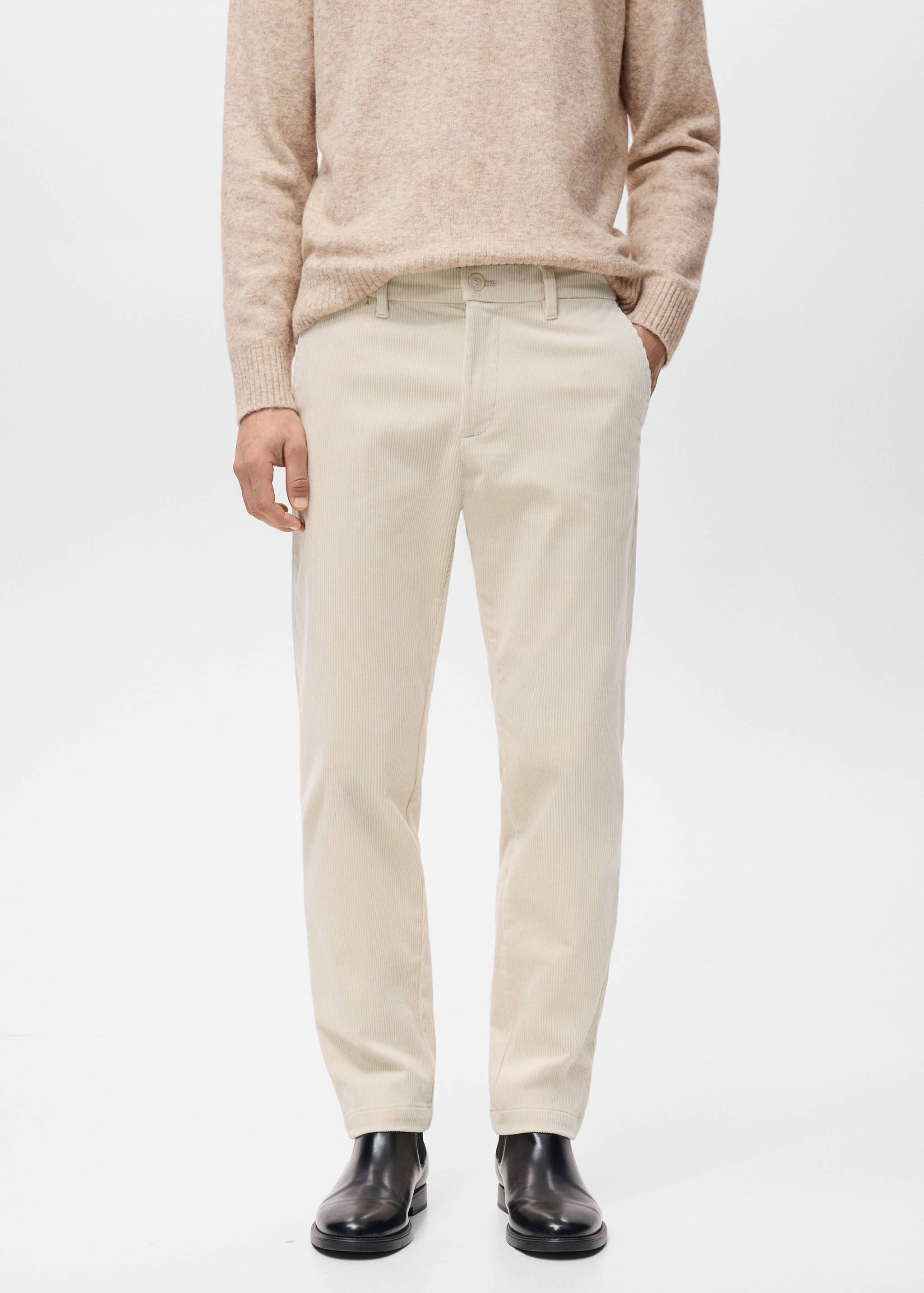 Pantalón pana slim fit - Plano medio