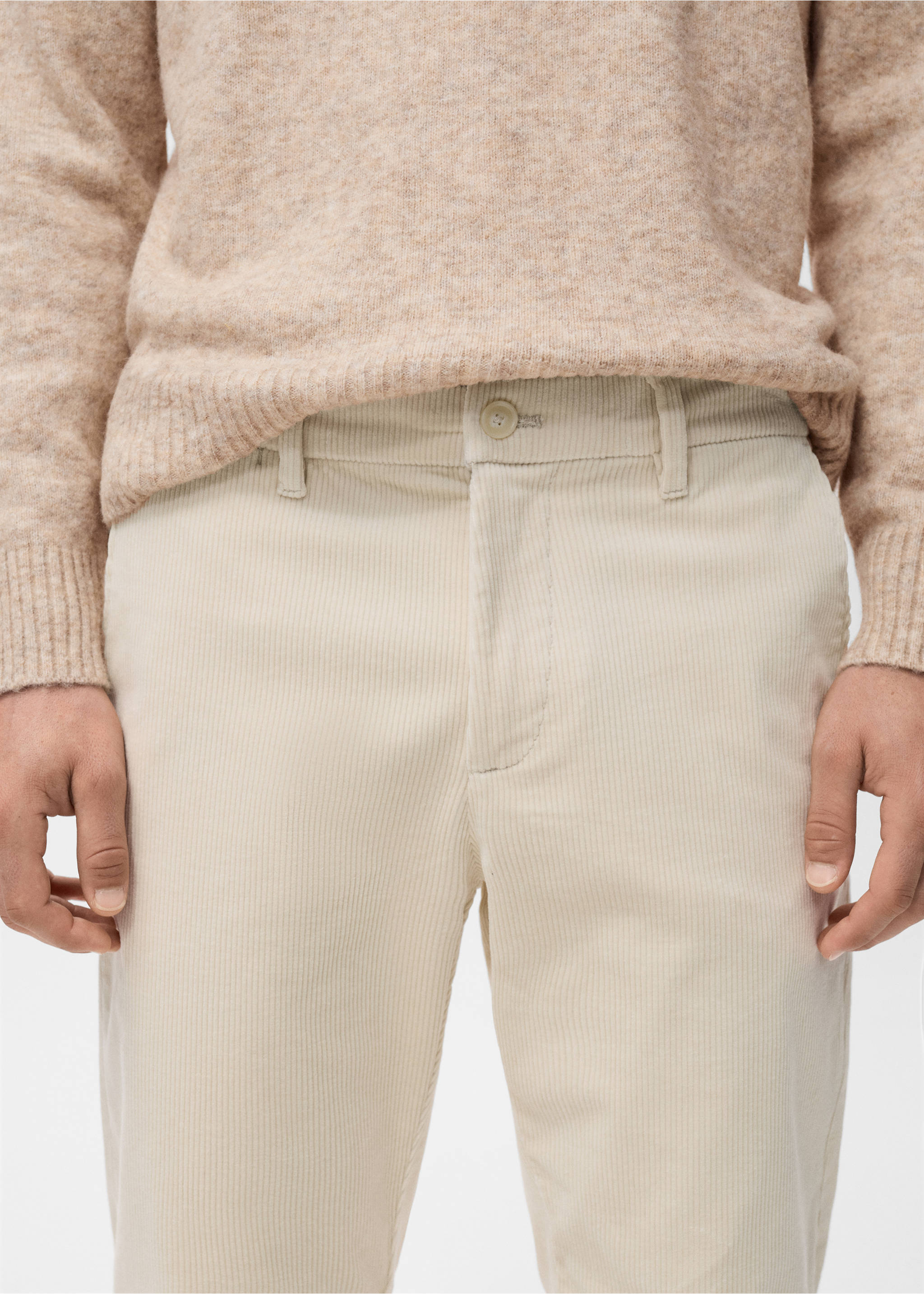 灯芯绒修身裤 - null, 米色. Ref: 17017887-00.