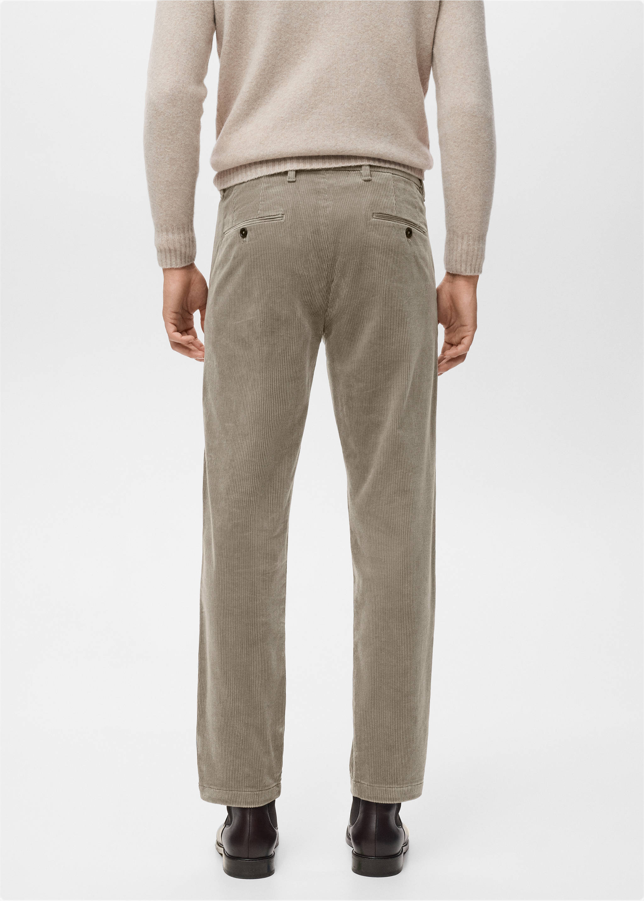 Pantalon velours côtelé slim-fit - Verso de l’article, Beige. Ref: 17017887-00.