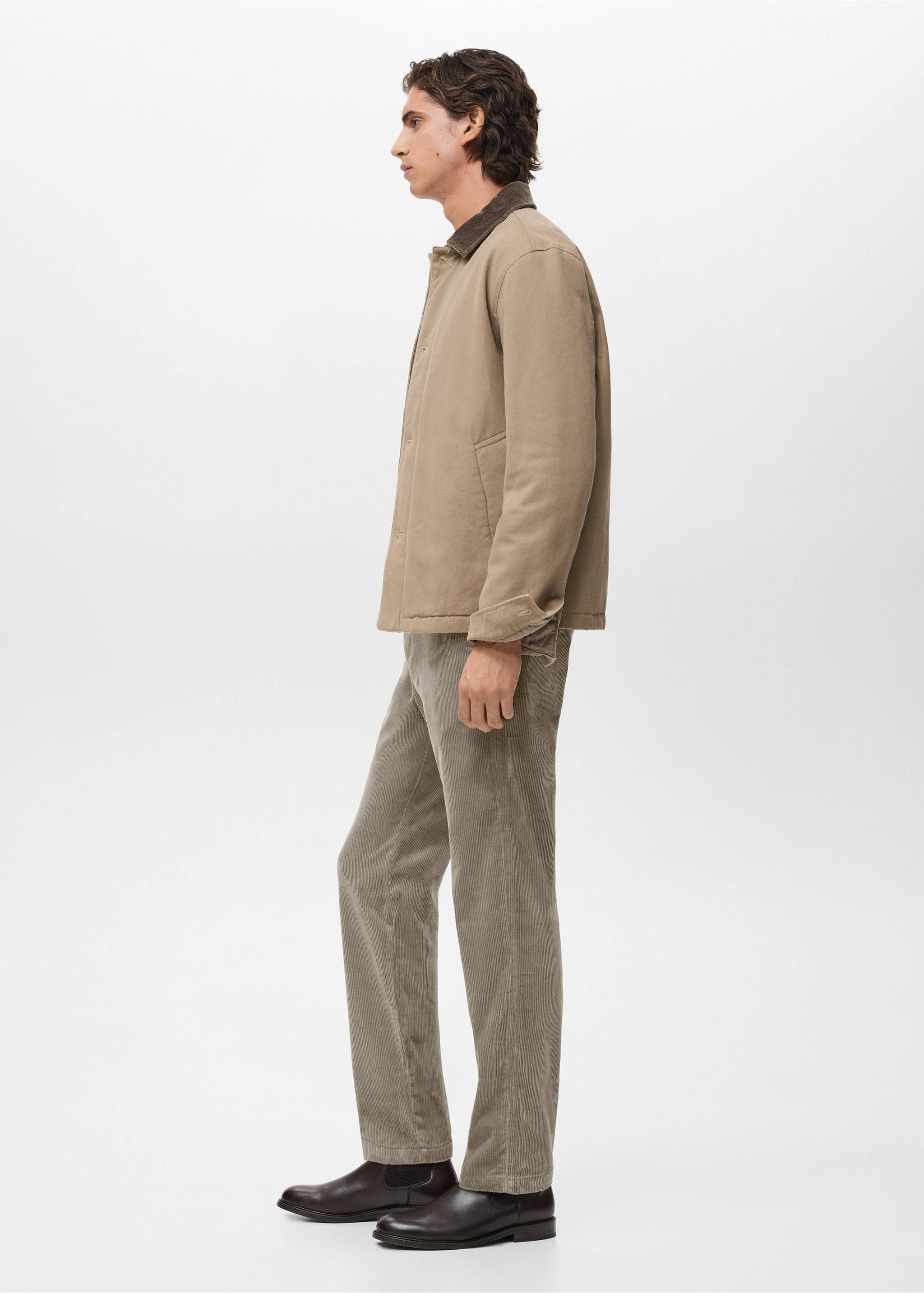 Pantalon velours côtelé slim-fit - Détail de l'article 2, Beige. Ref: 17017887-00.