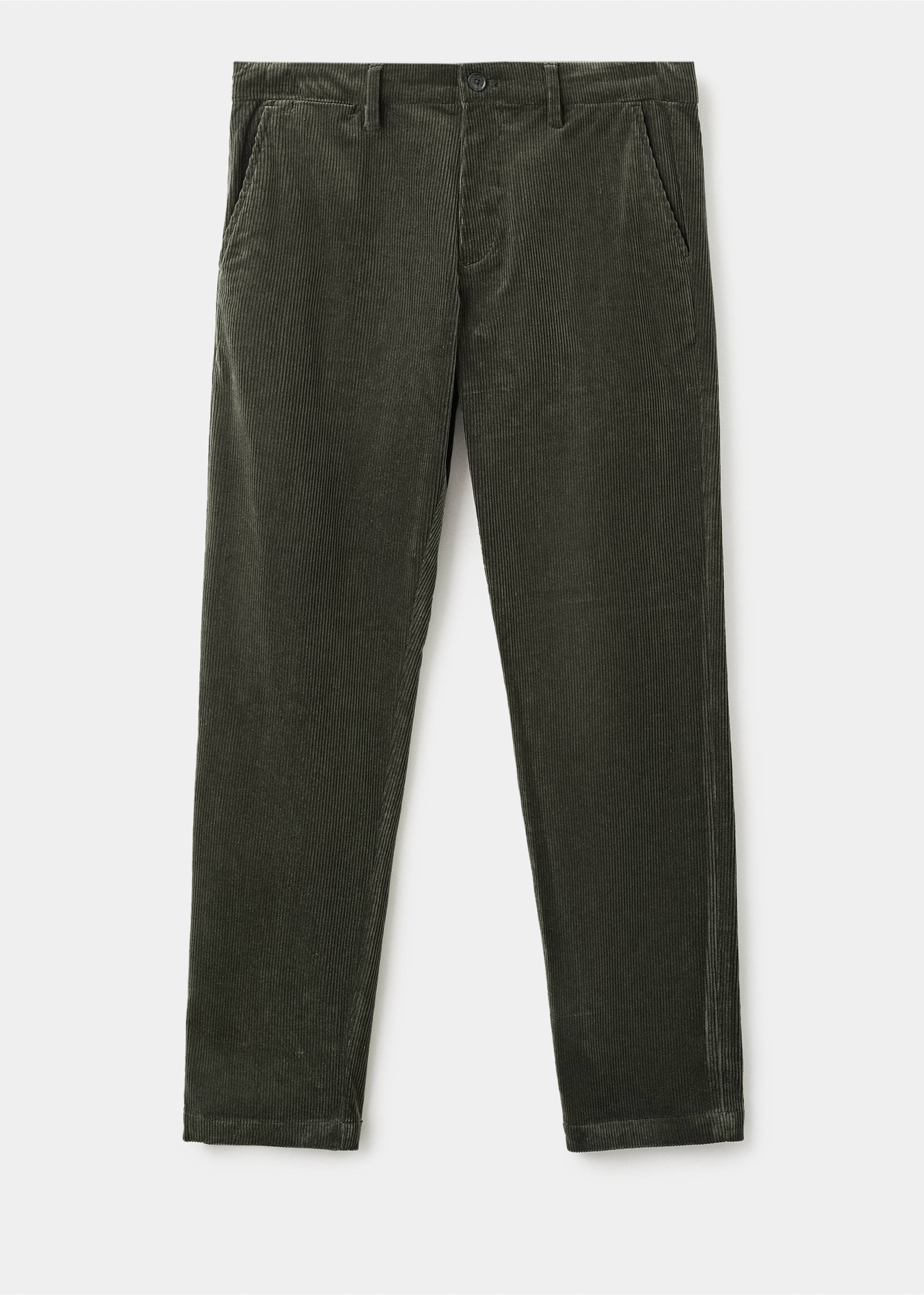 Брюки slim fit из вельвета - Изделие без модели, Хаки. Ref: 17017887-00.